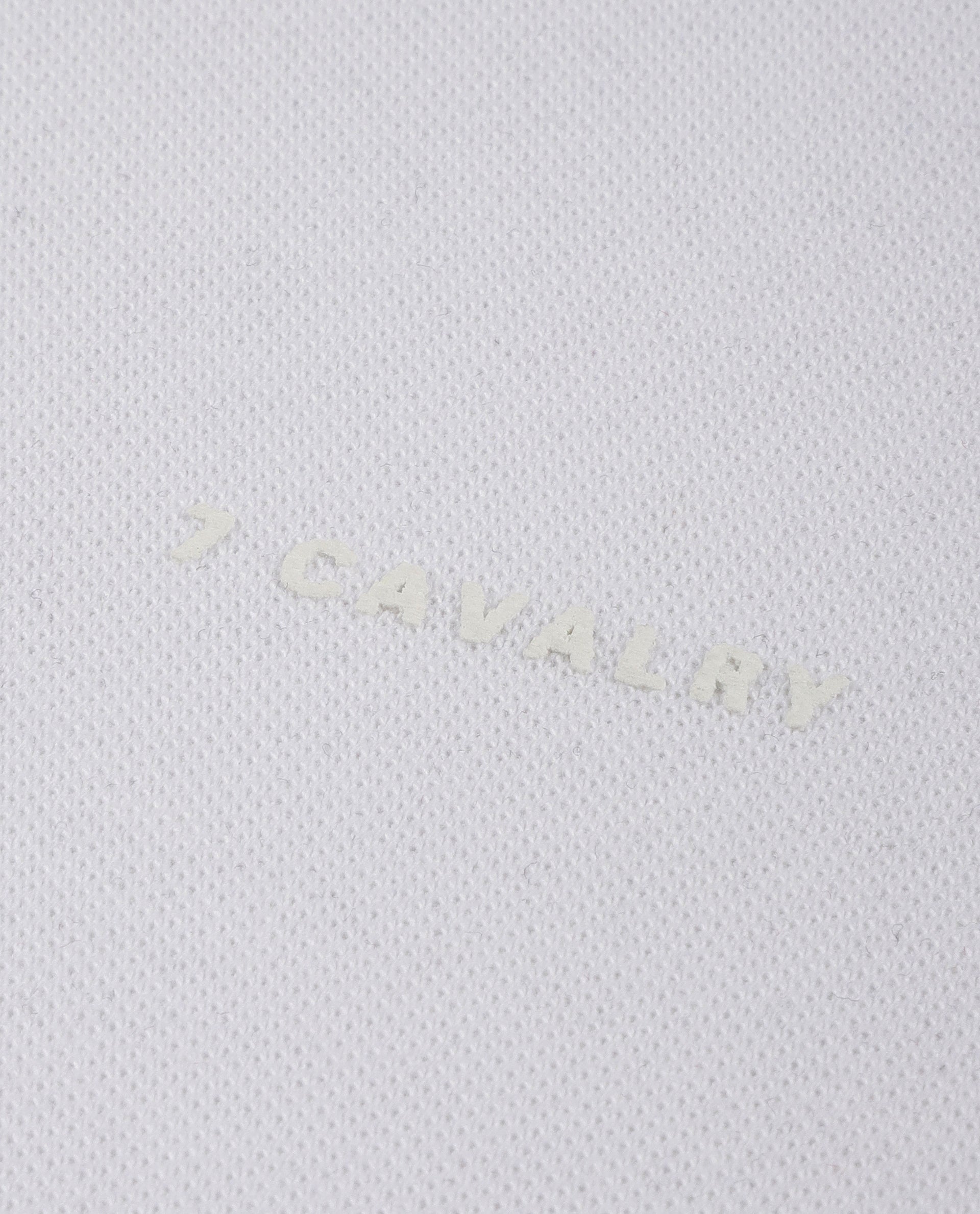 Pure White Pique Knit Shirt with HD Print