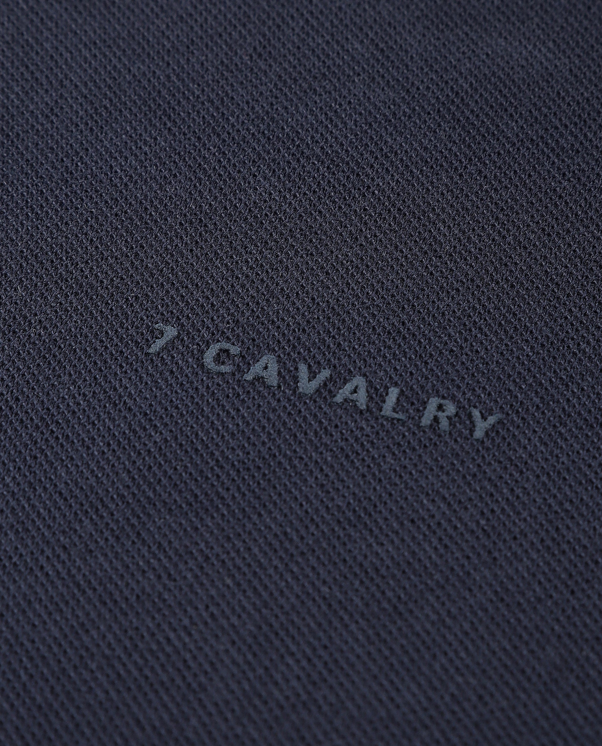 Midnight Navy Blue Pique Knit Shirt with HD Print