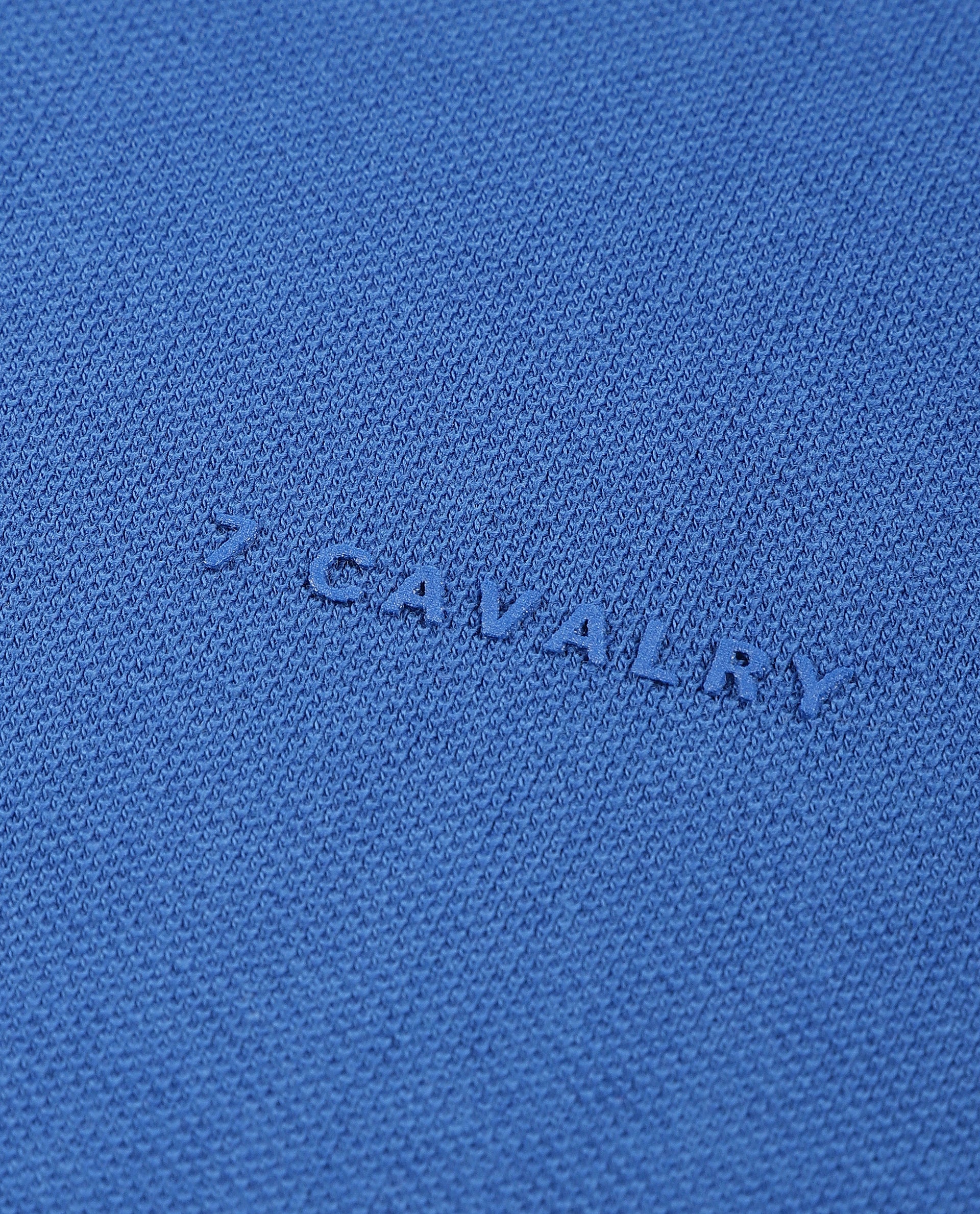 Imperial Prussian Blue Pique Johnny Collar Polo with HD Print