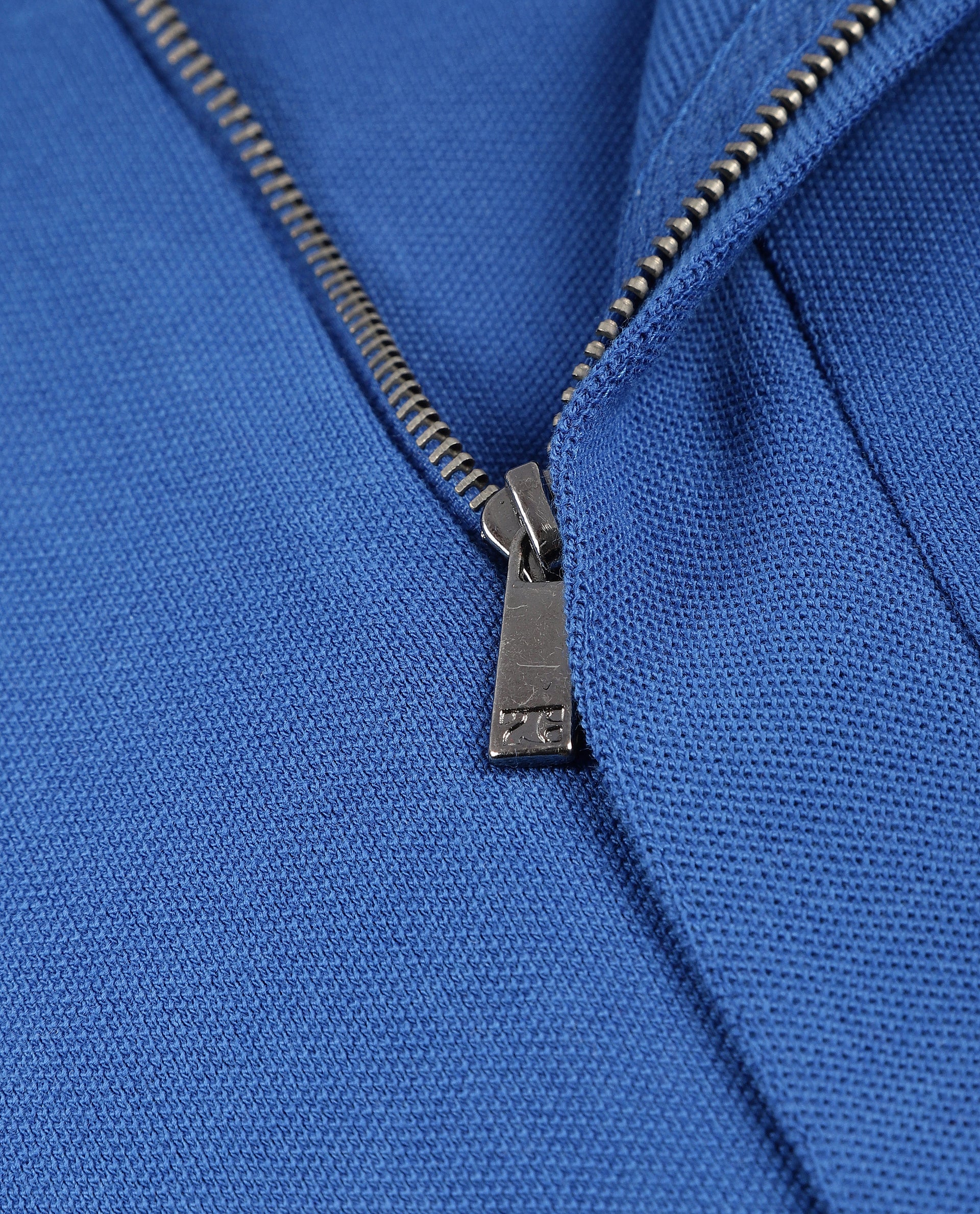 Imperial Prussian Blue Pique Polo with Concealed 7C Metal Zip, HD Print