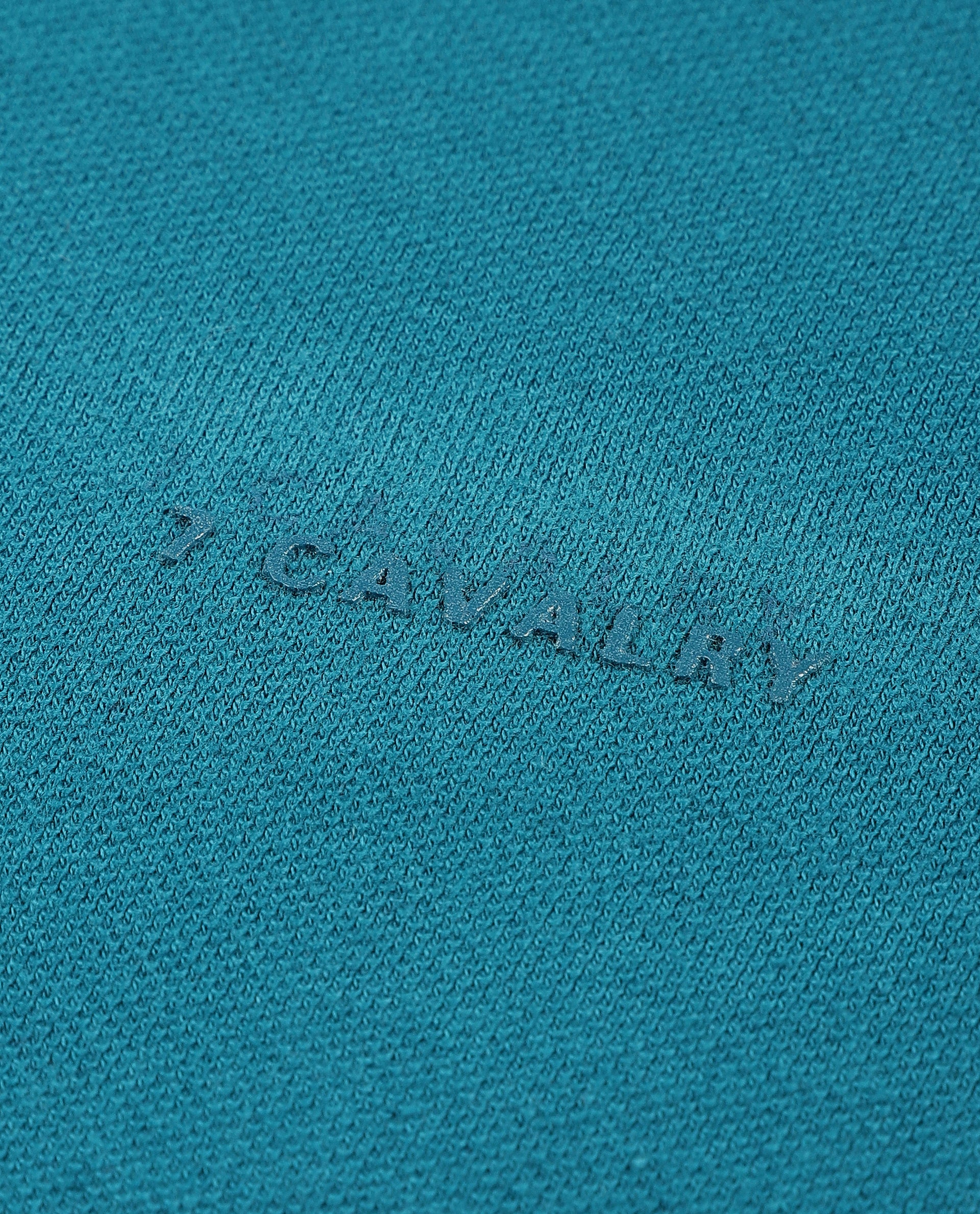 Ocean Teal Pique Polo with Concealed 7C Metal Zip, HD Print