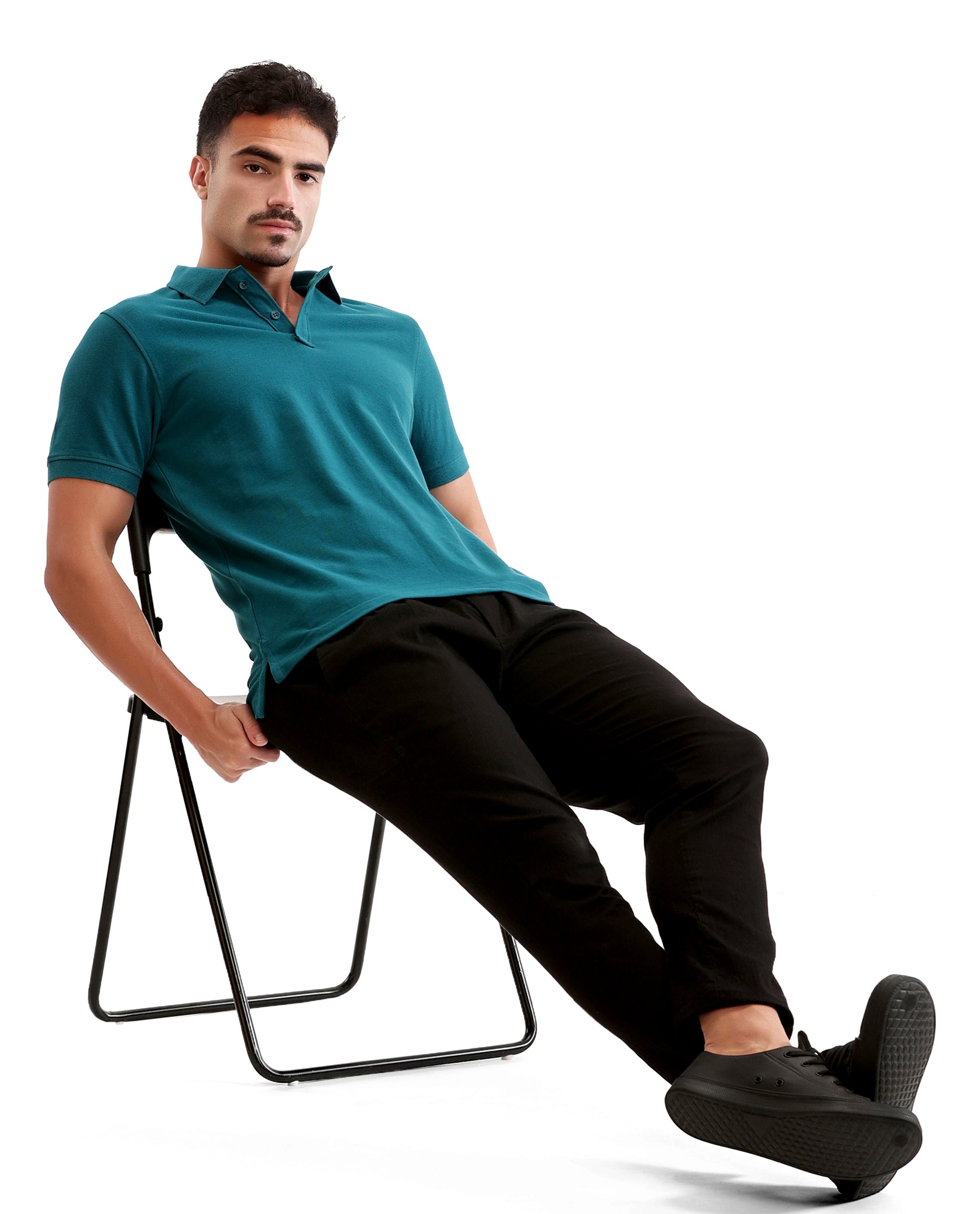 Ocean Teal Solid Pique Polo