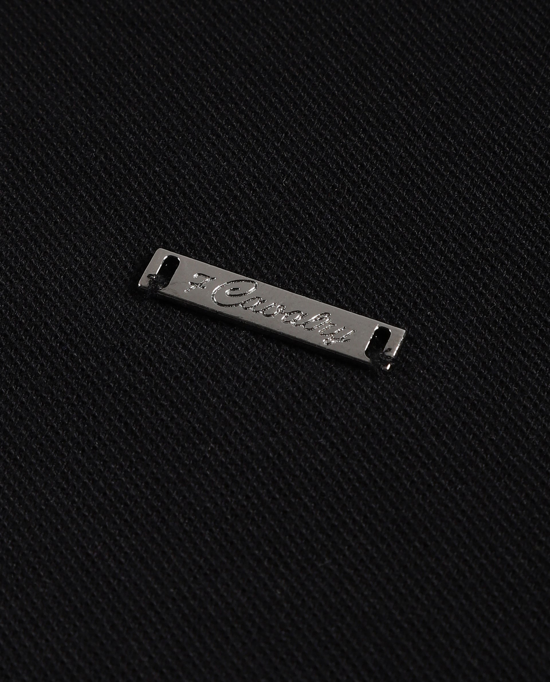 Charcoal Black Pique Polo with Metal Badge