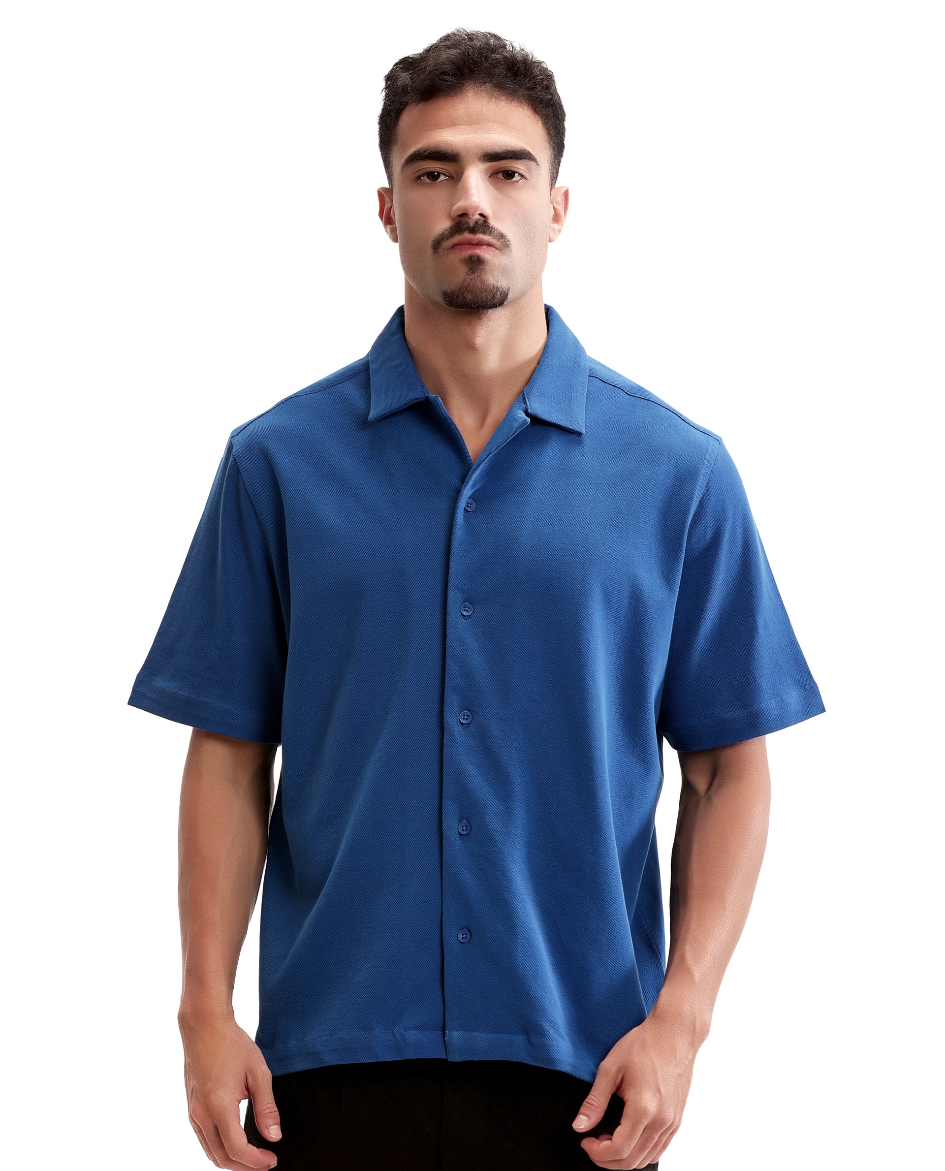 Imperial Prussian Blue Pique Knit Shirt