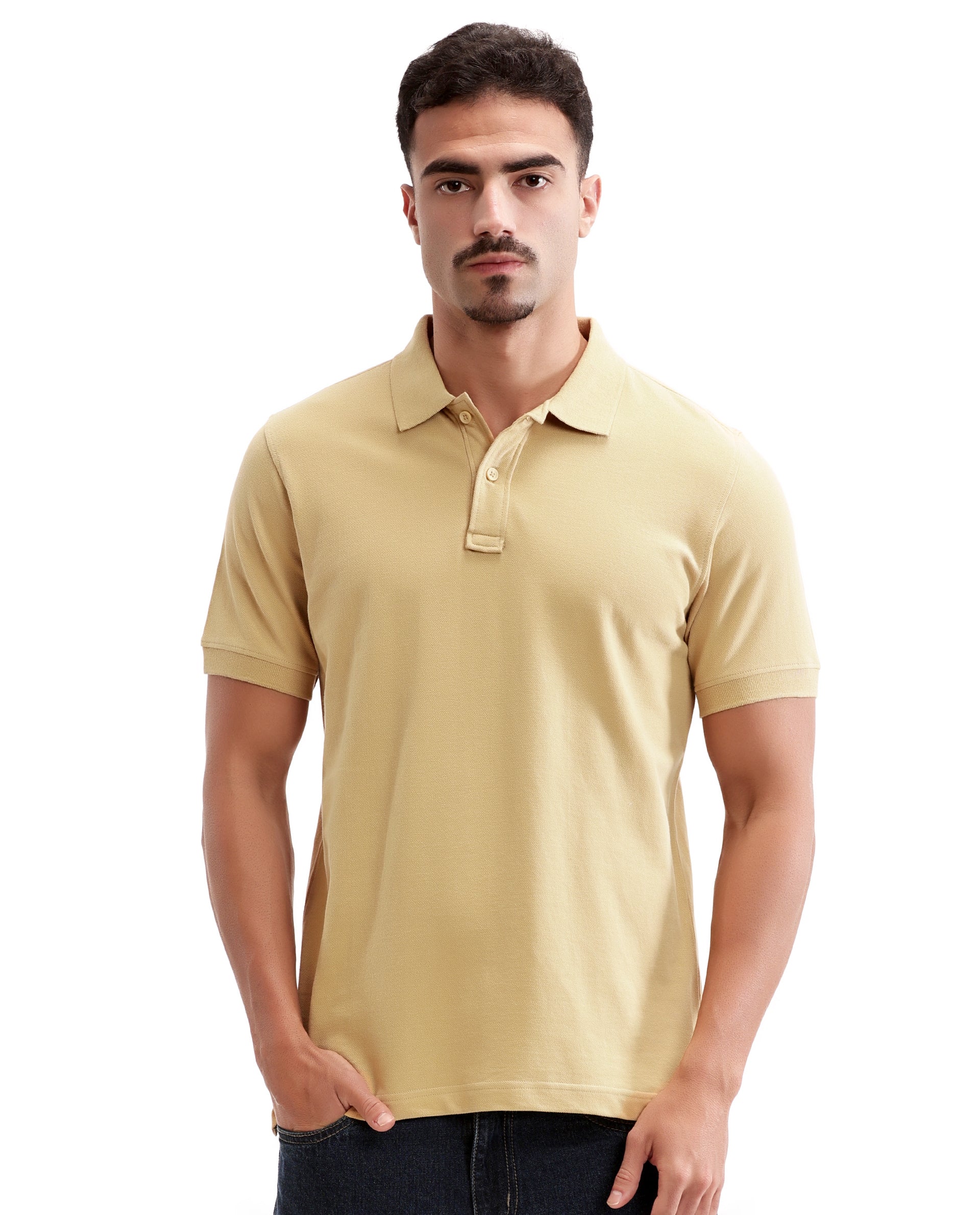 Camel Beige Pique Polo