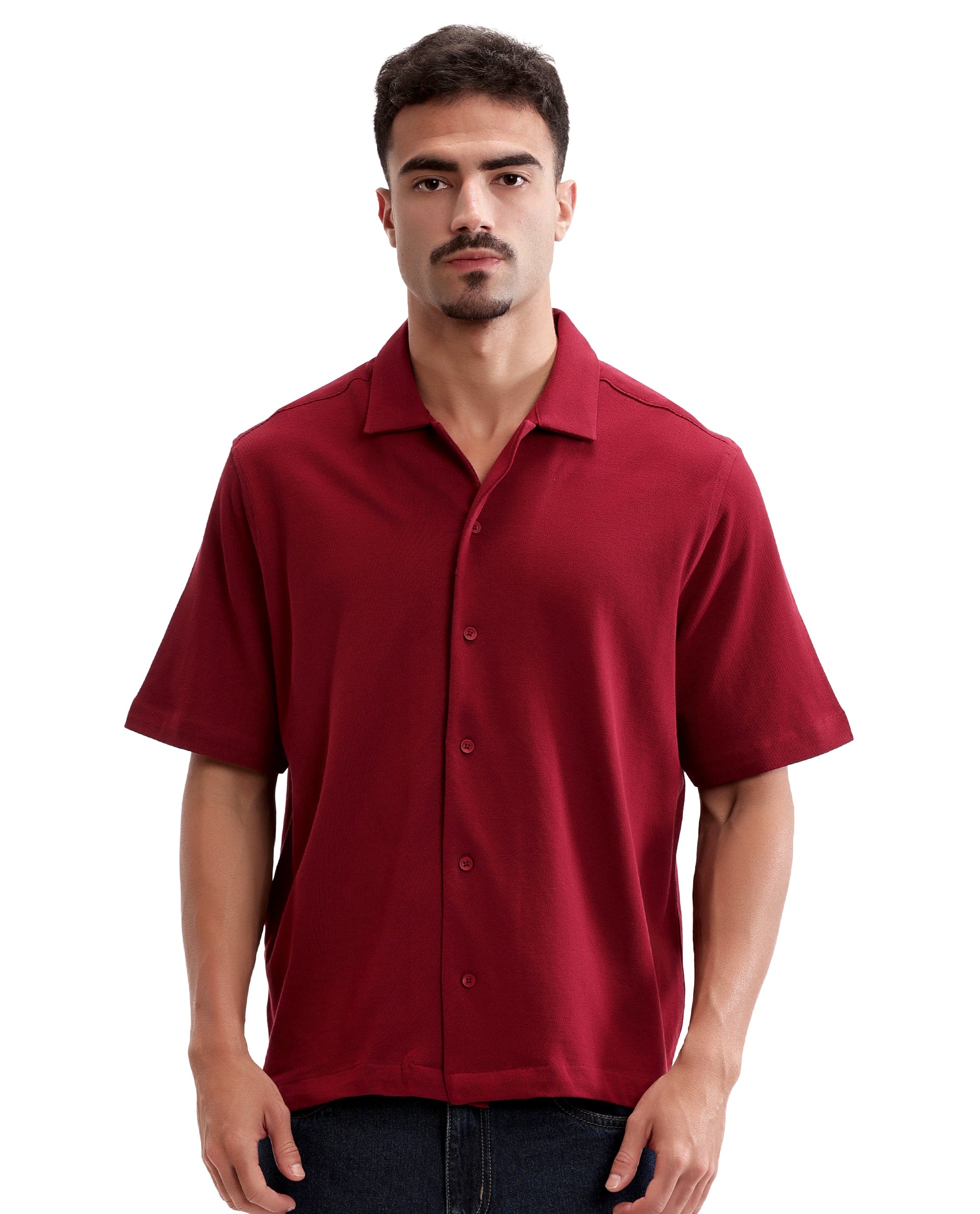 Bordeaux Maroon Pique Knit Shirt