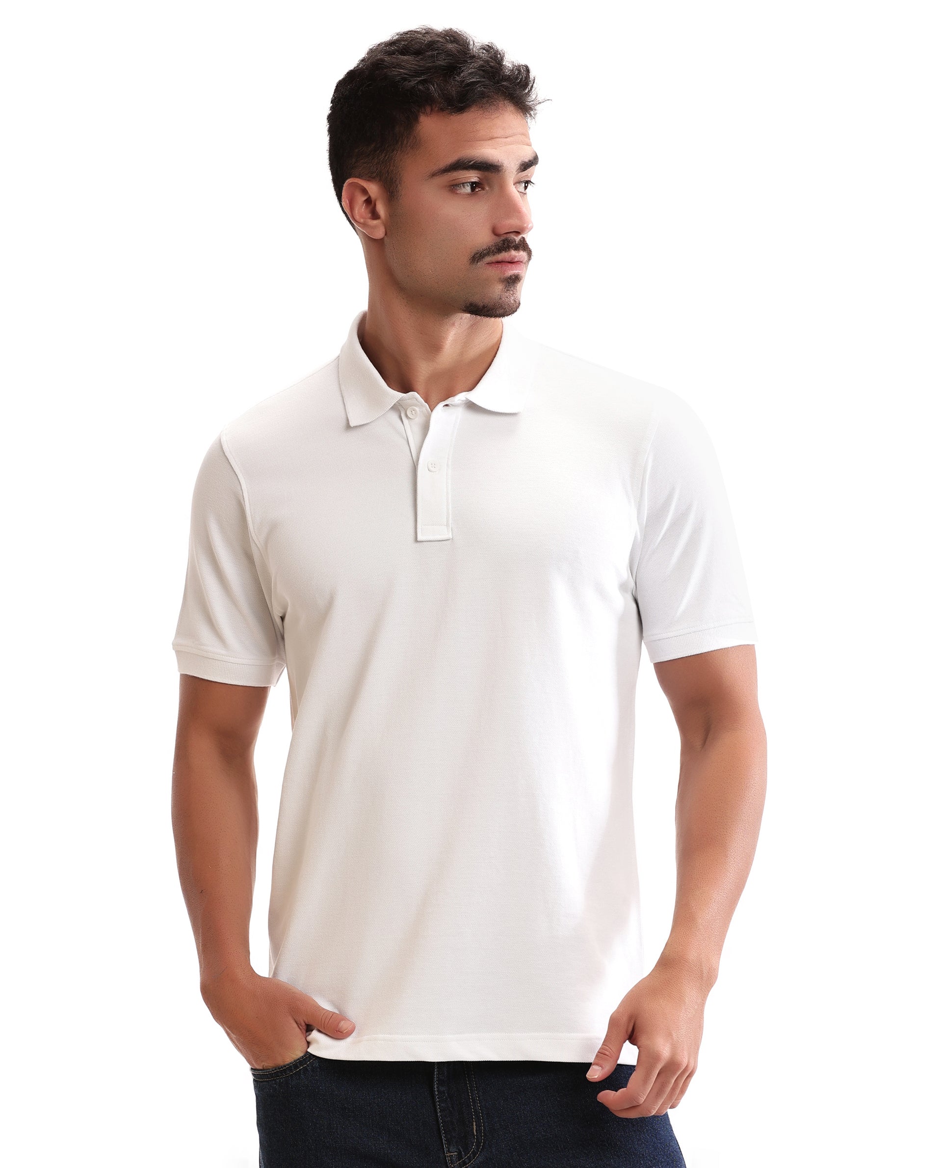 Pure White Pique Polo