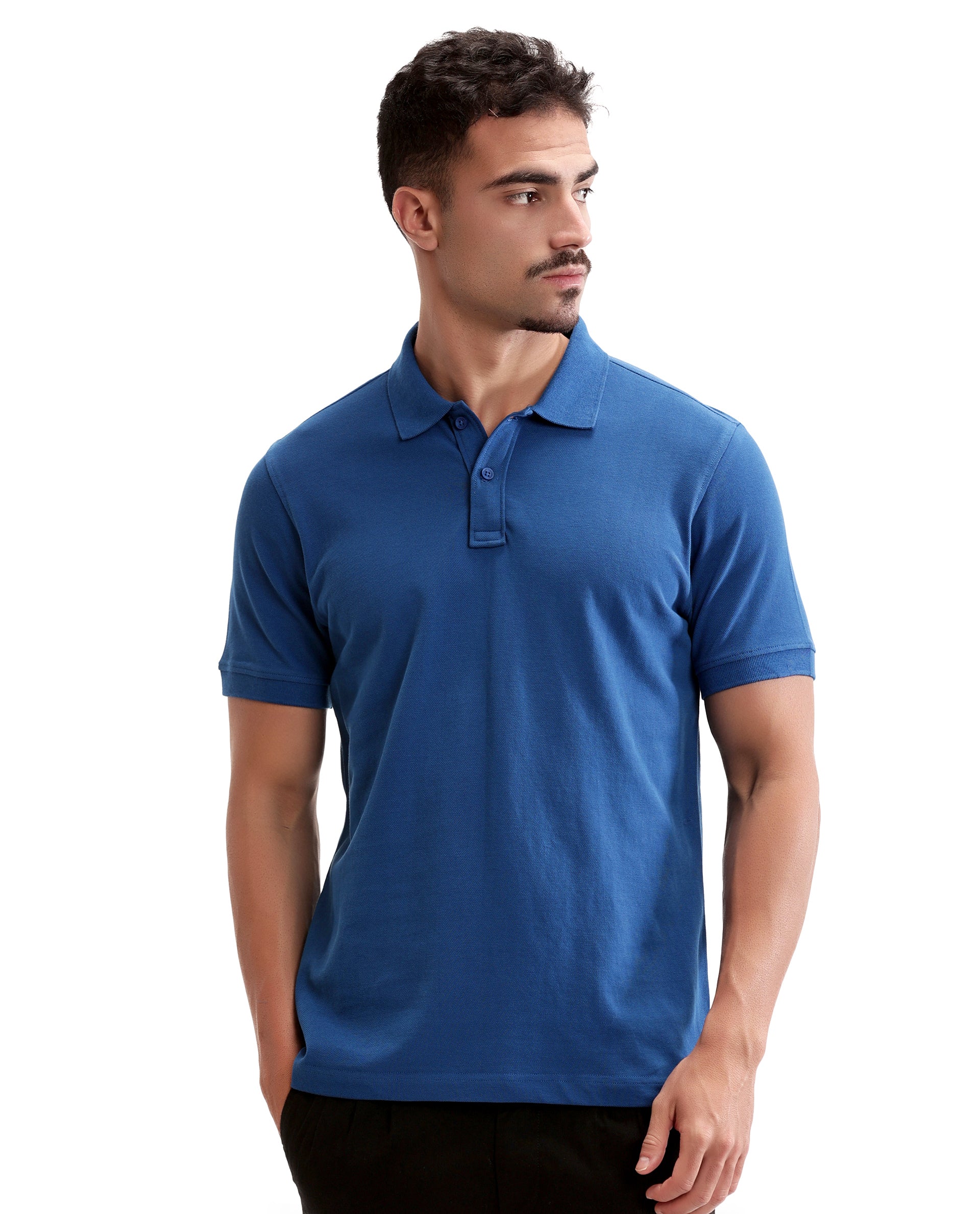 Imperial Prussian Blue Pique Polo