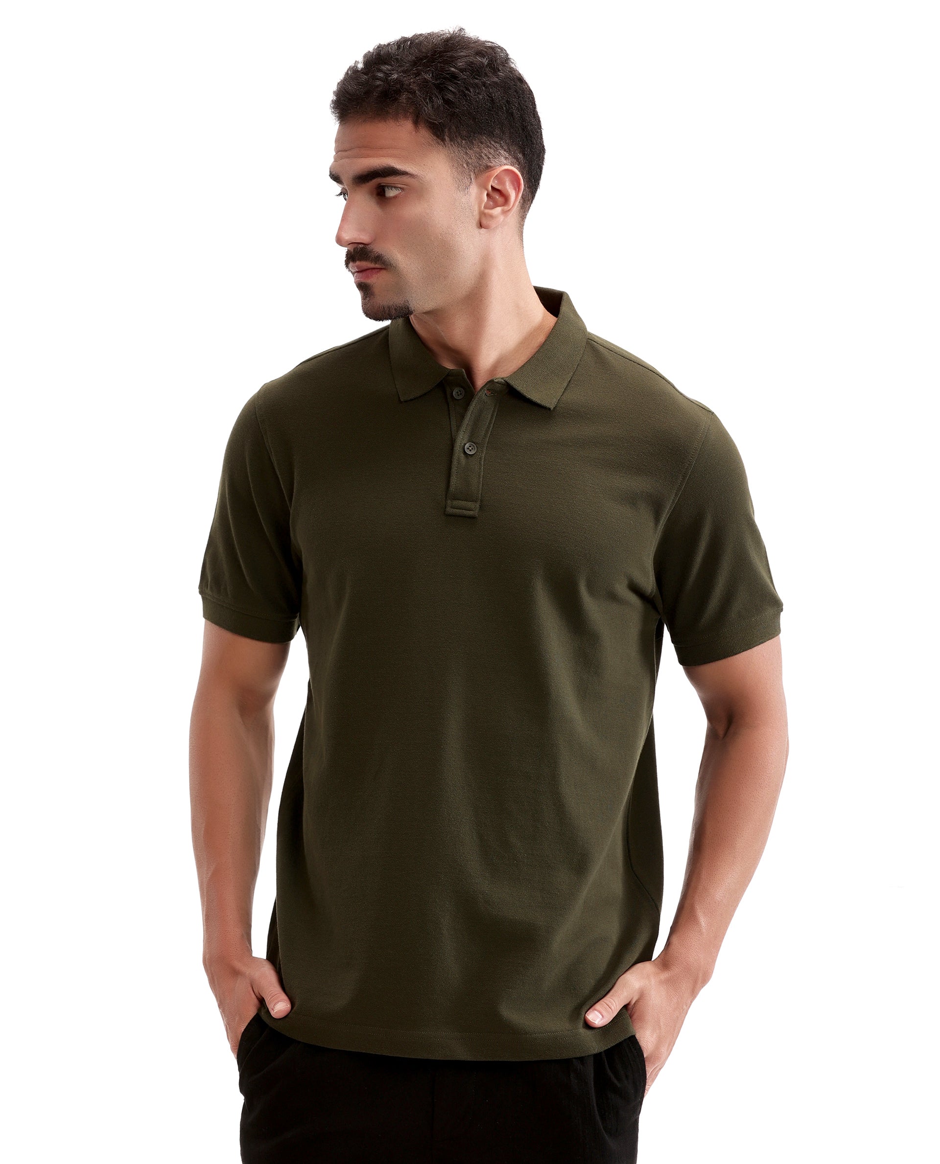 Vintage Olive Pique Polo