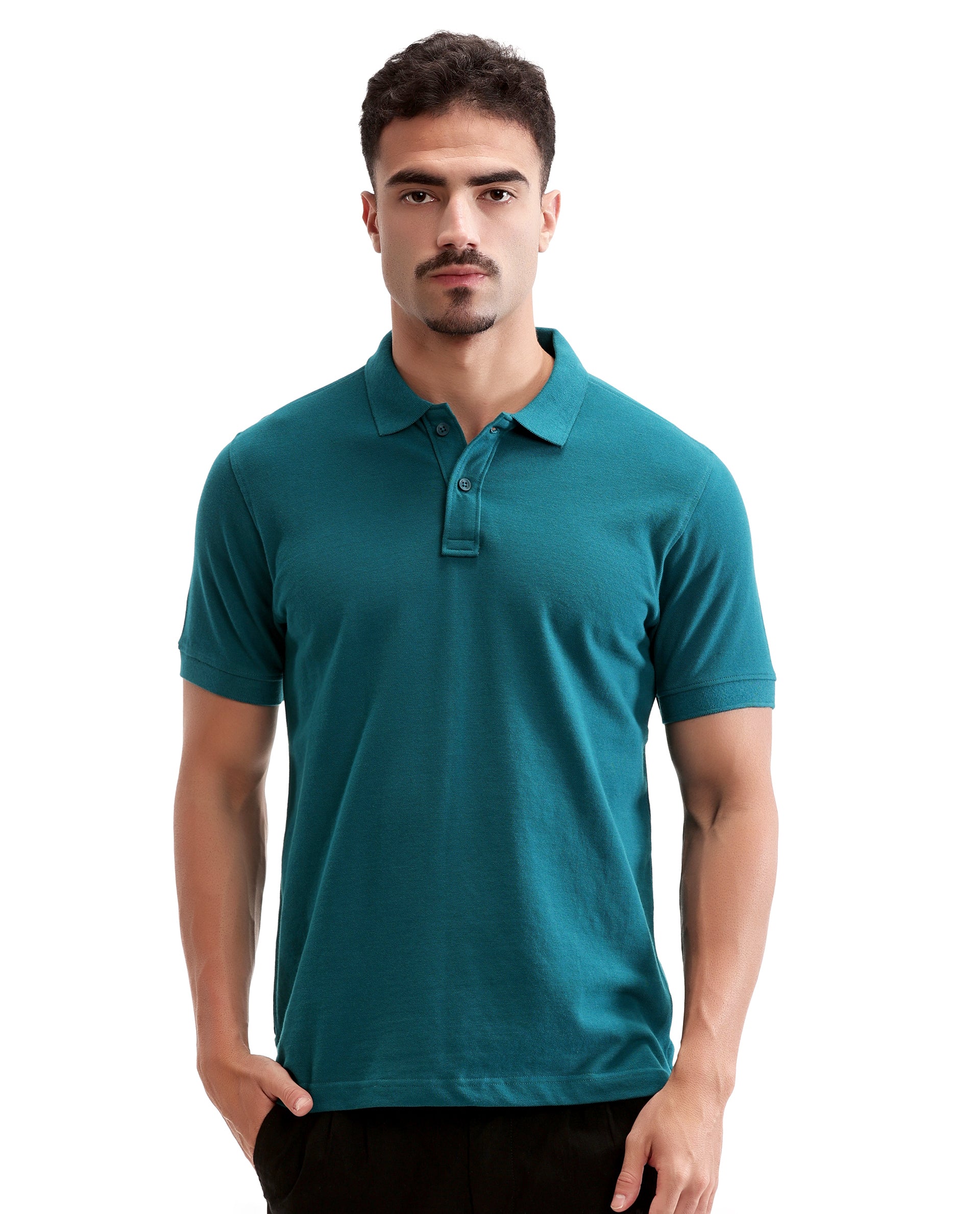 Ocean Teal Solid Pique Polo