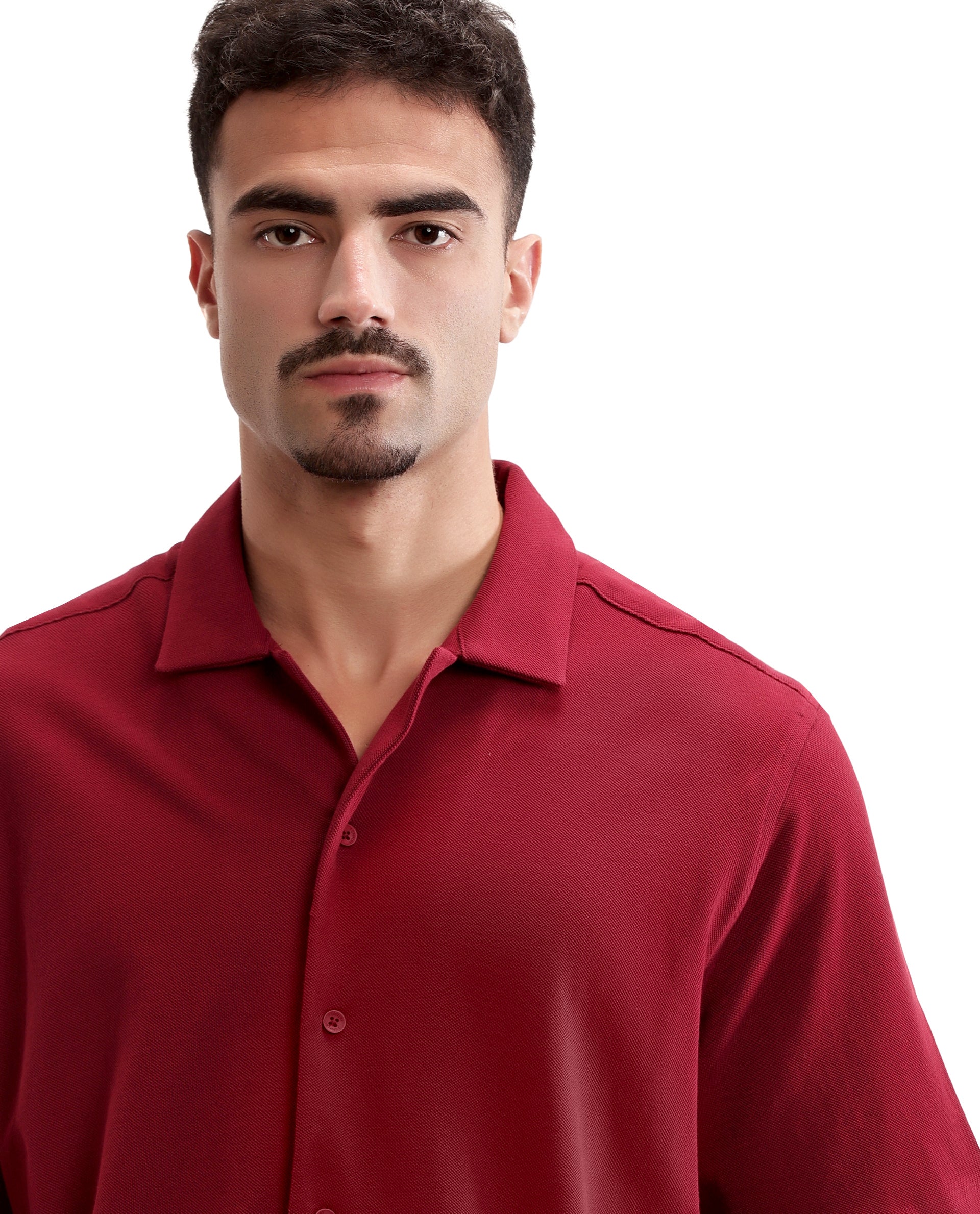 Bordeaux Maroon Pique Knit Shirt