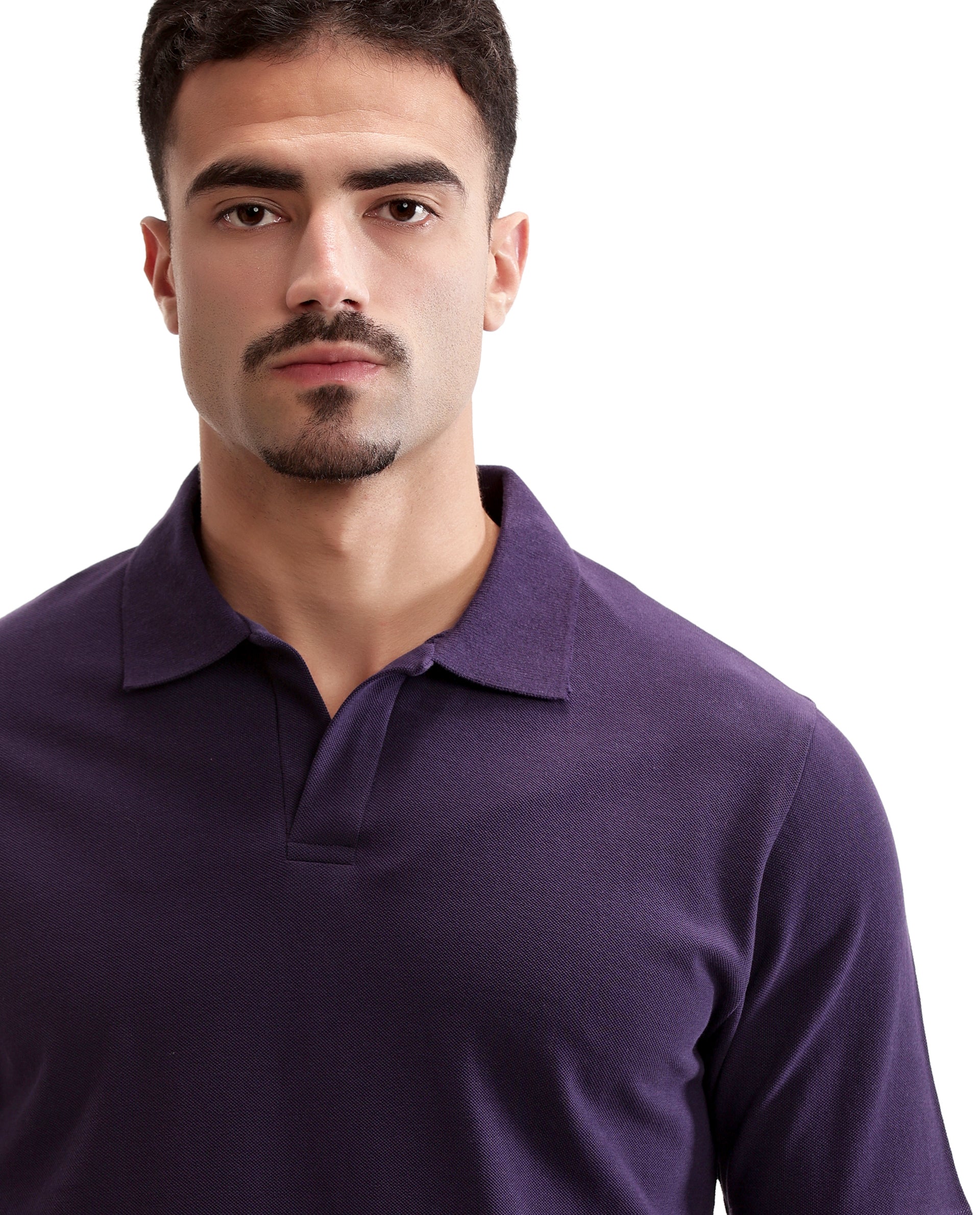 Deep Purple Pique Johnny Collar Polo