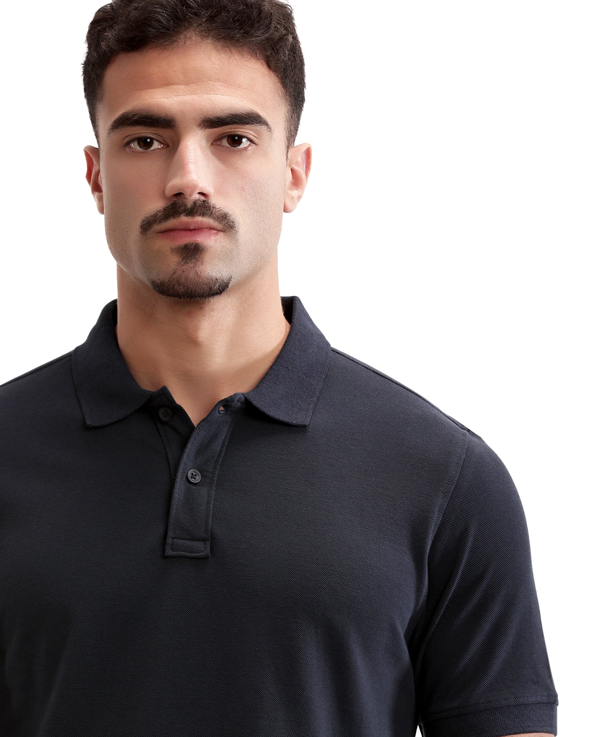 Midnight Navy Blue Pique Polo