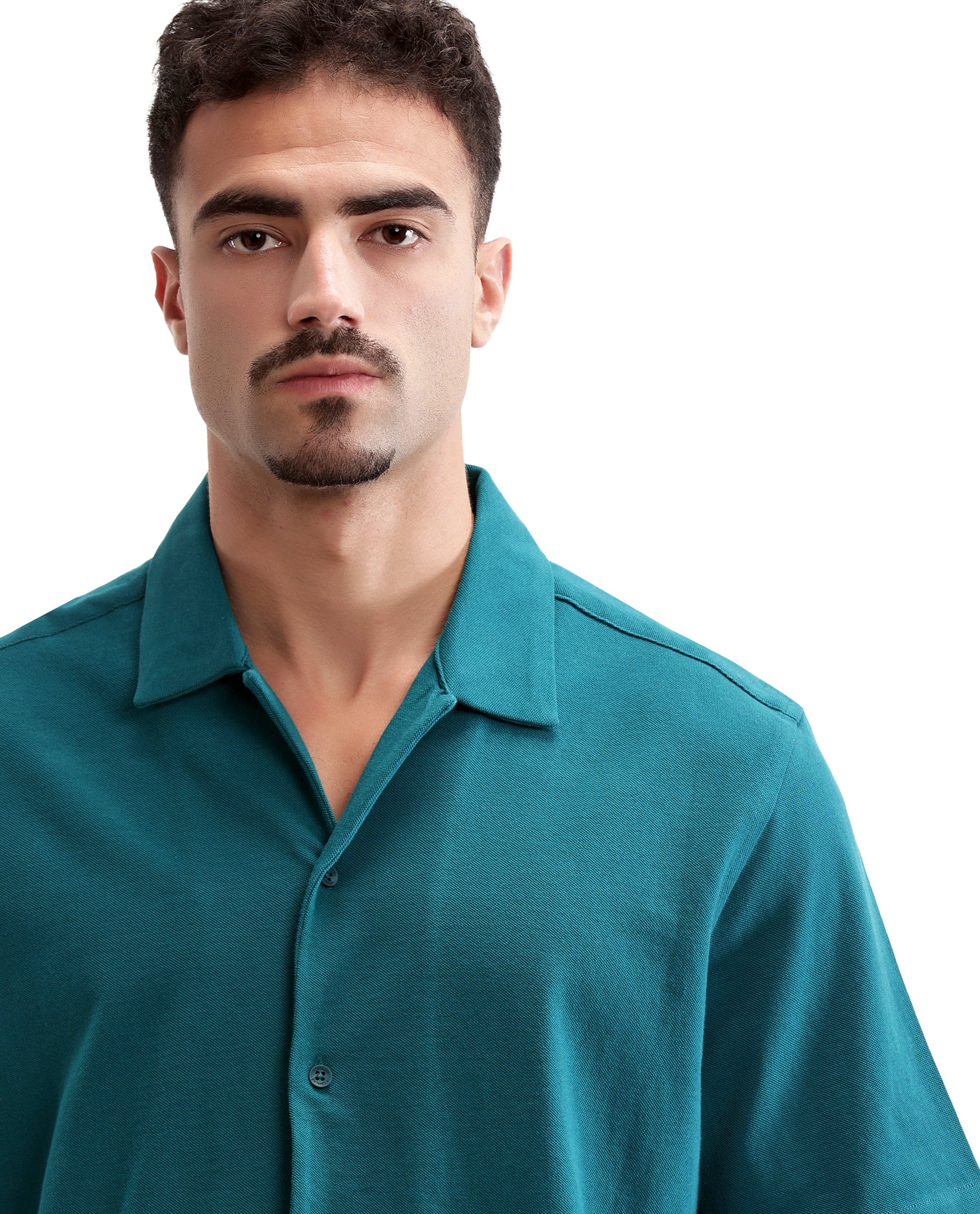 Ocean Teal Pique Knit Shirt