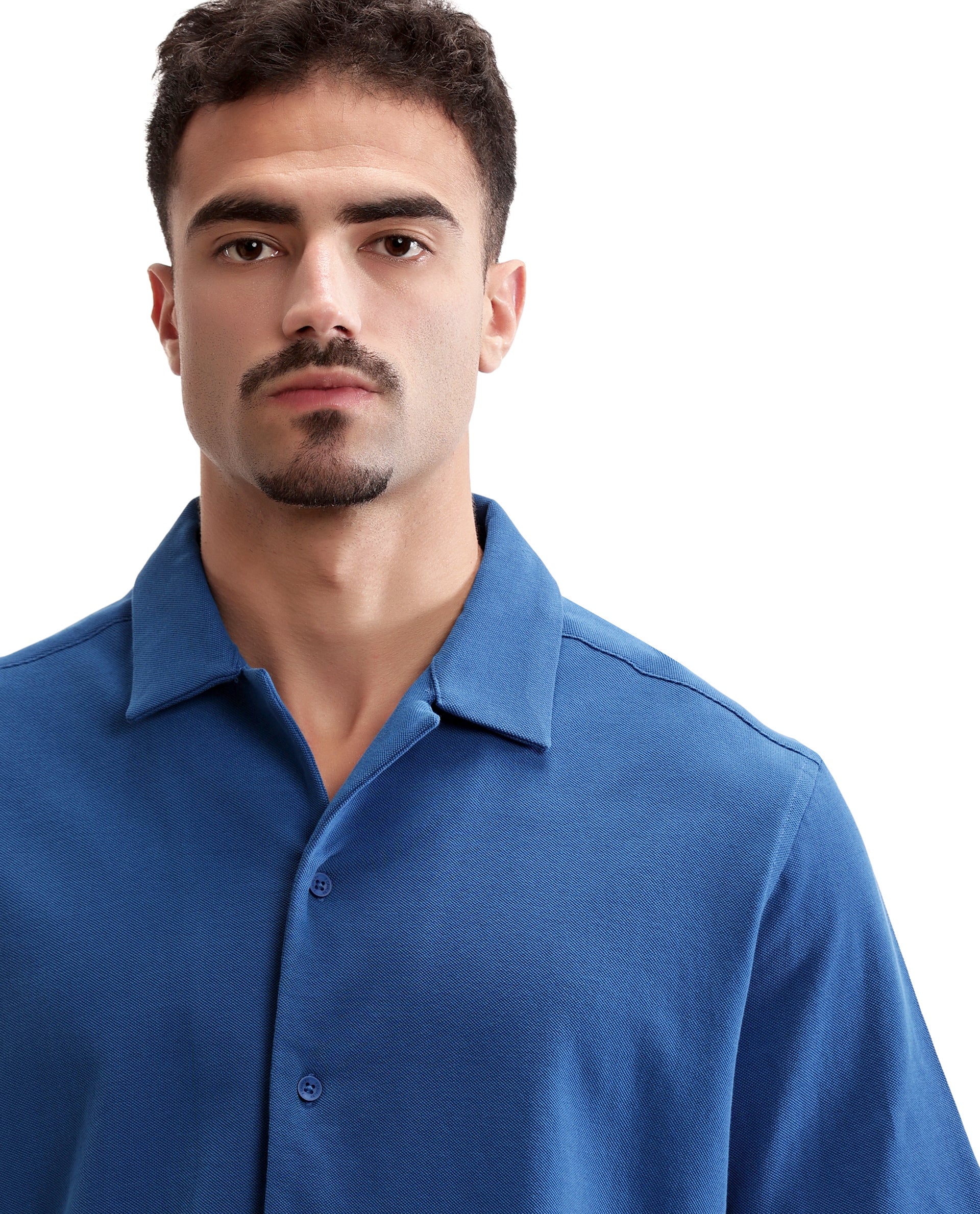Imperial Prussian Blue Pique Knit Shirt
