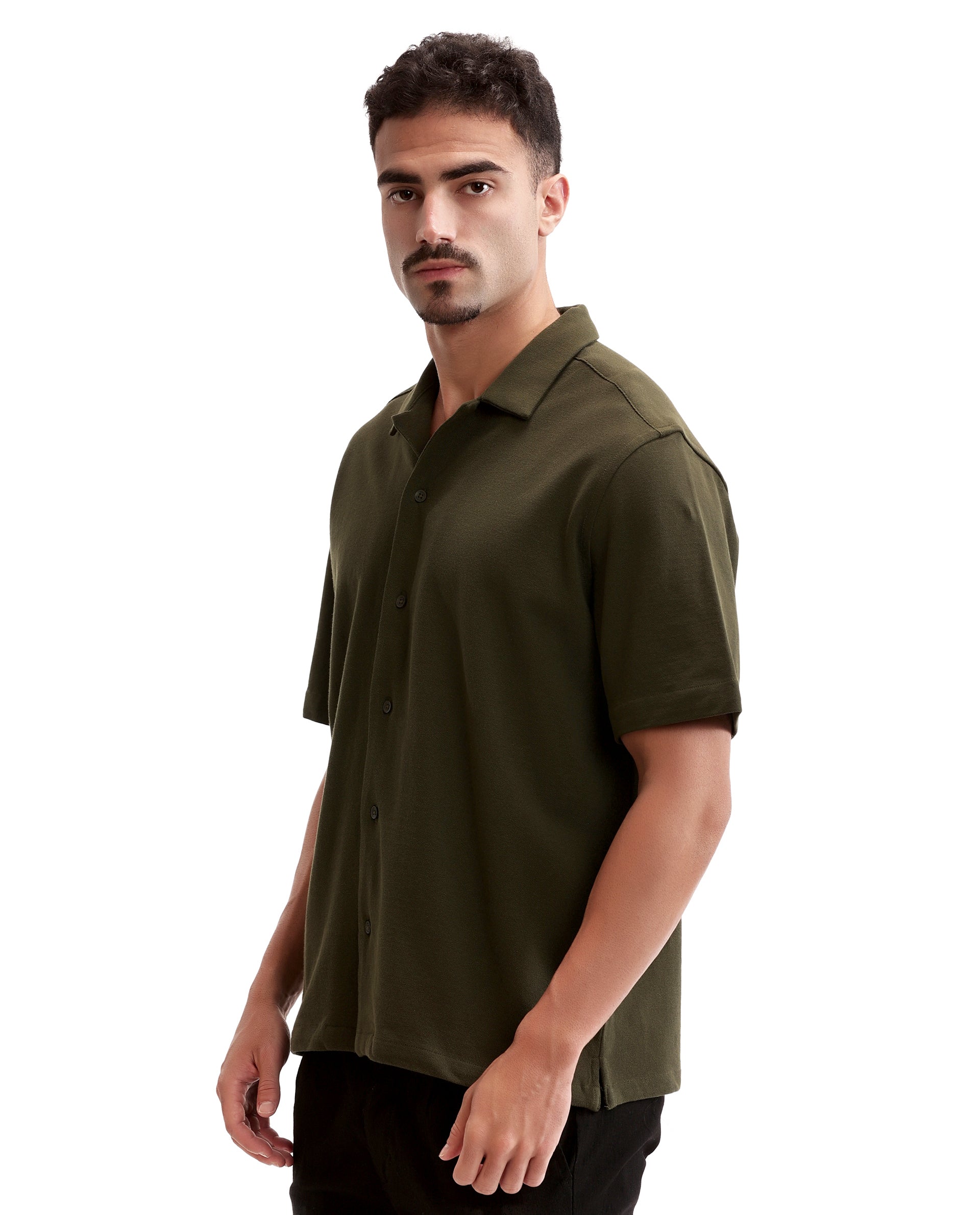 Vintage Olive Pique Knit Shirt