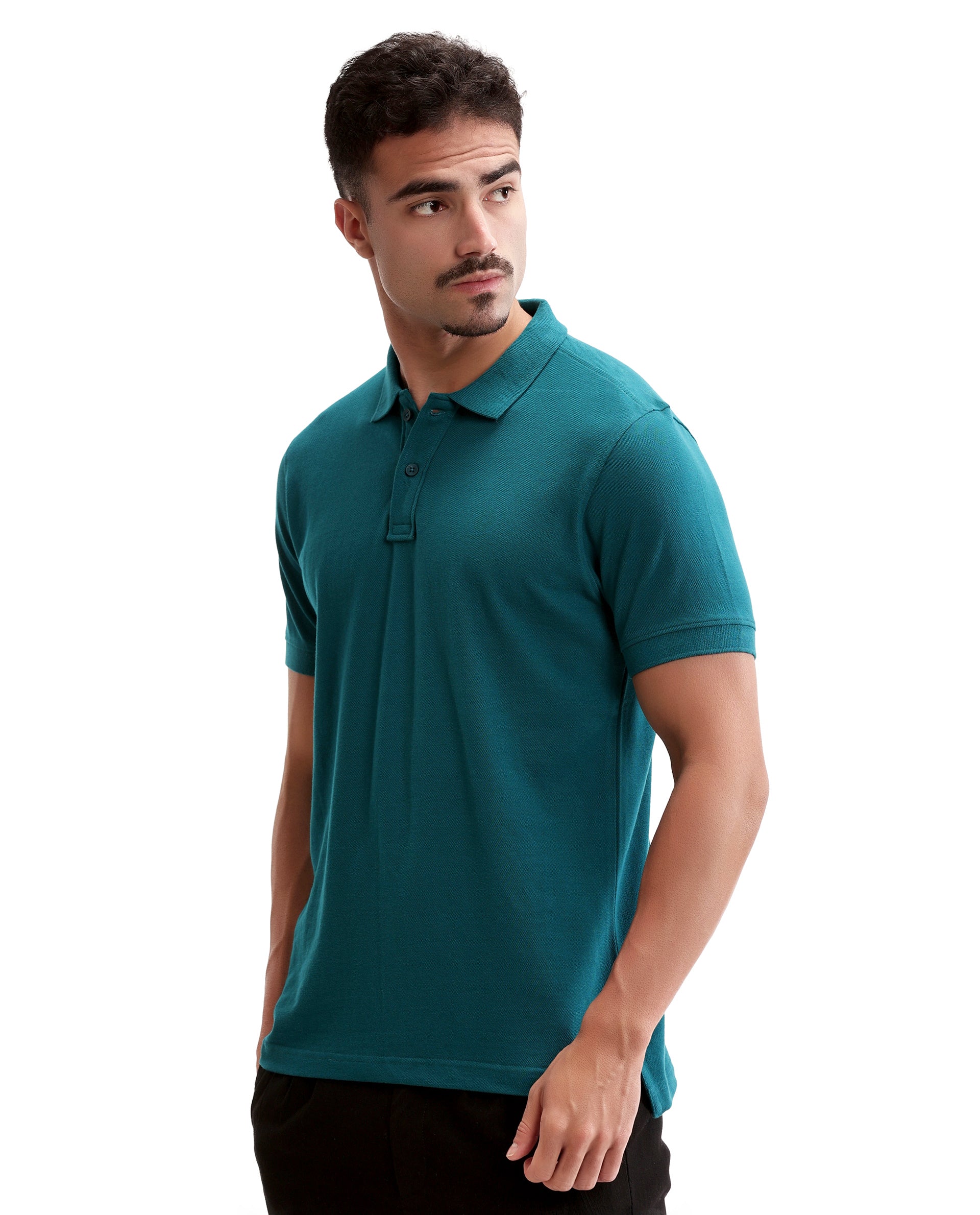 Ocean Teal Solid Pique Polo