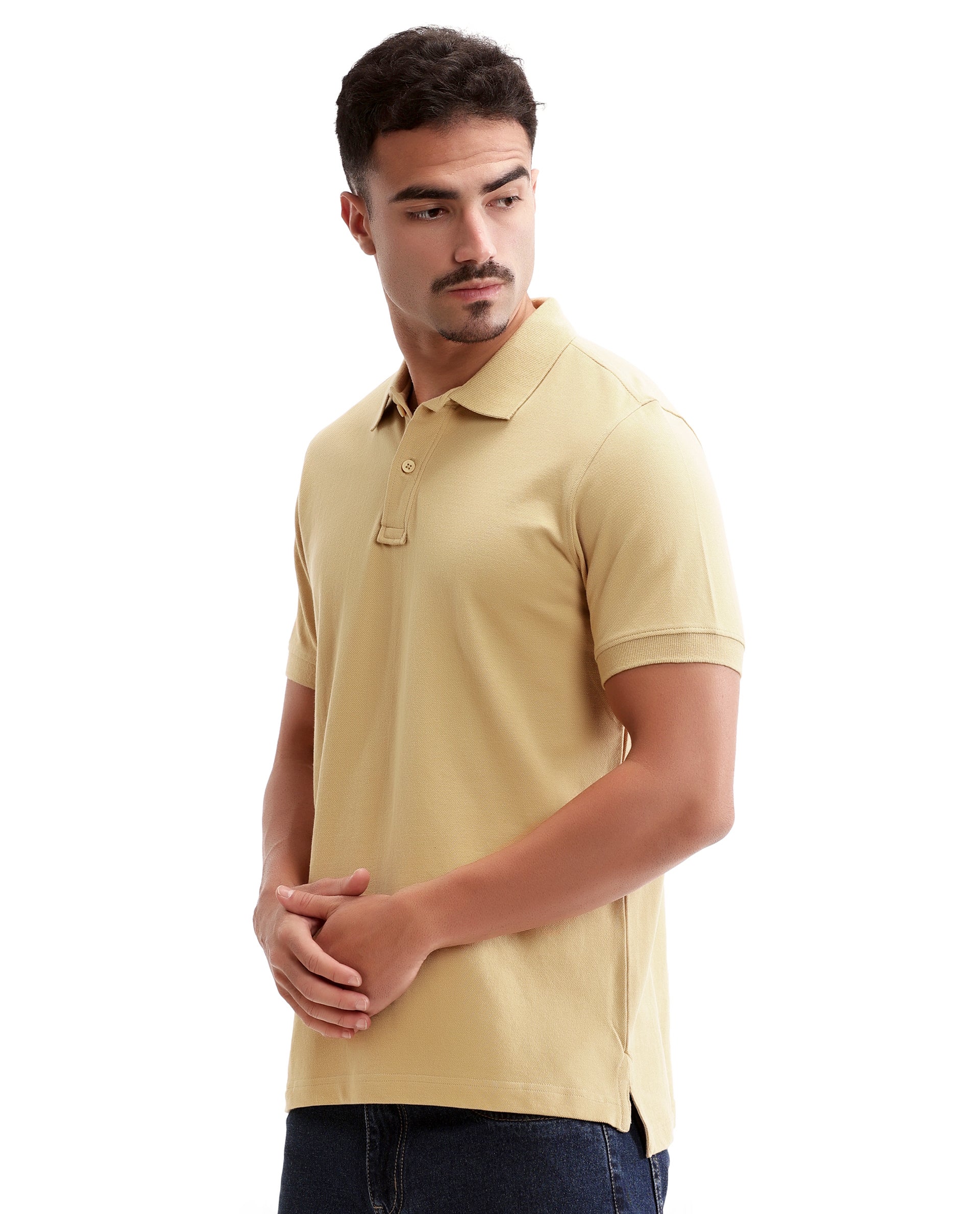 Camel Beige Pique Polo