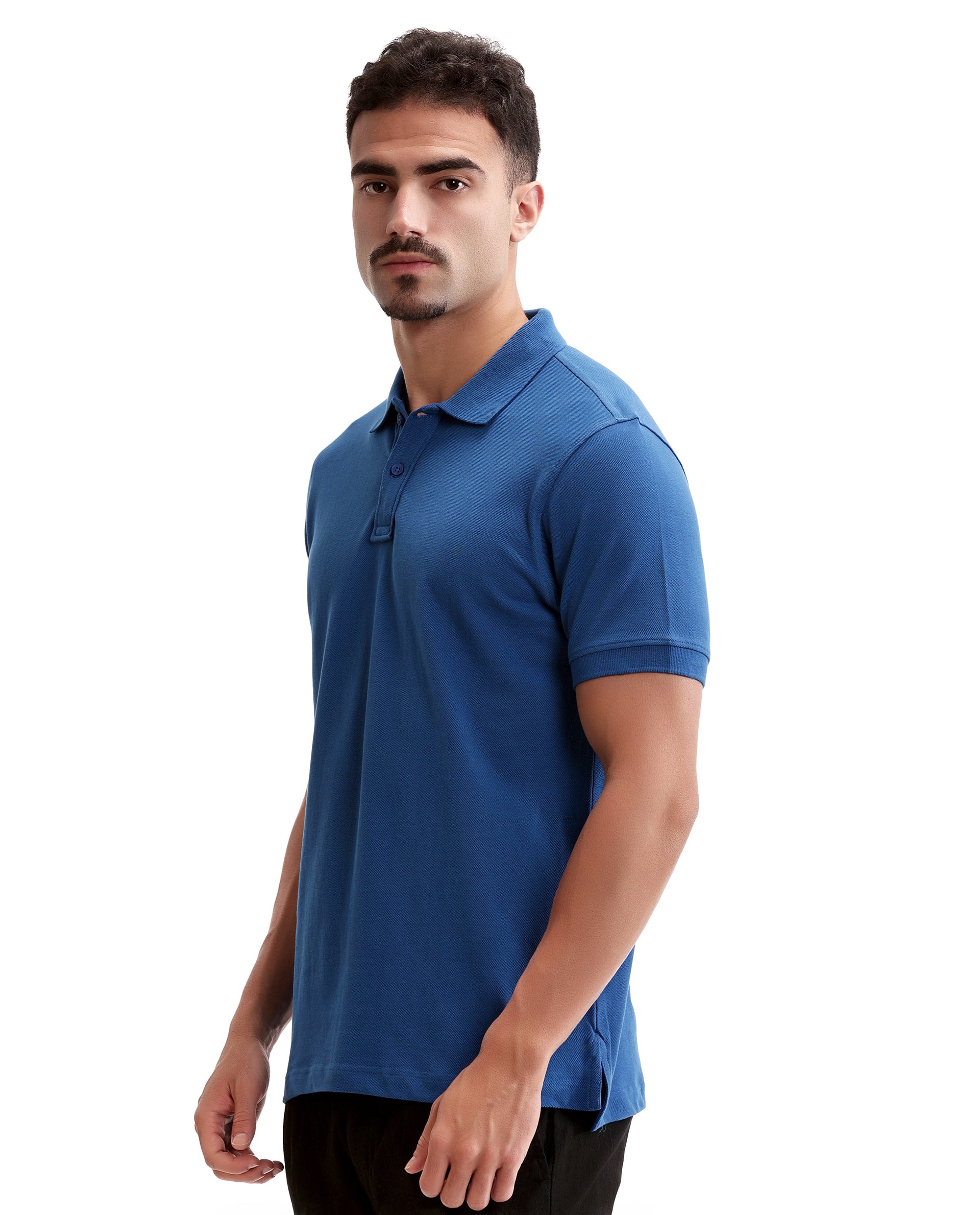Imperial Prussian Blue Pique Polo