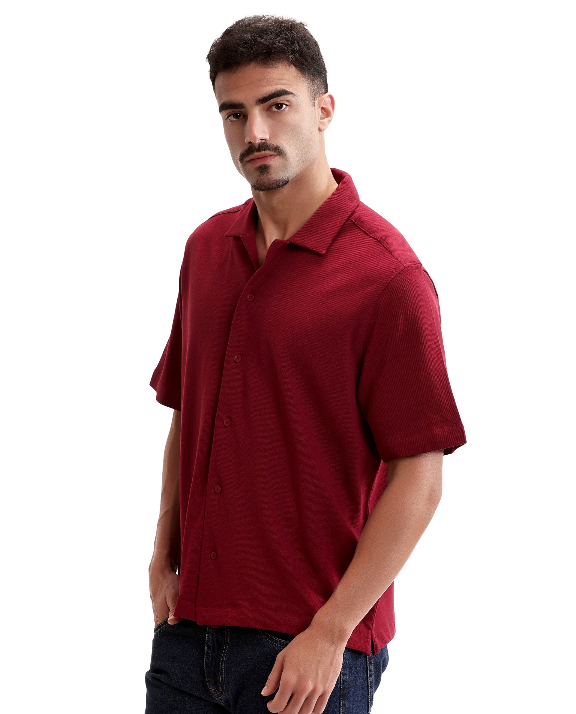Bordeaux Maroon Pique Knit Shirt