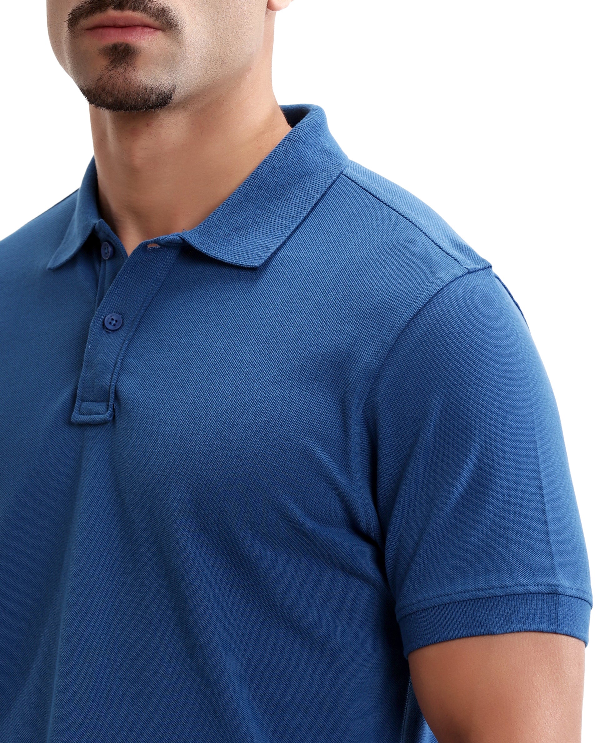 Imperial Prussian Blue Pique Polo