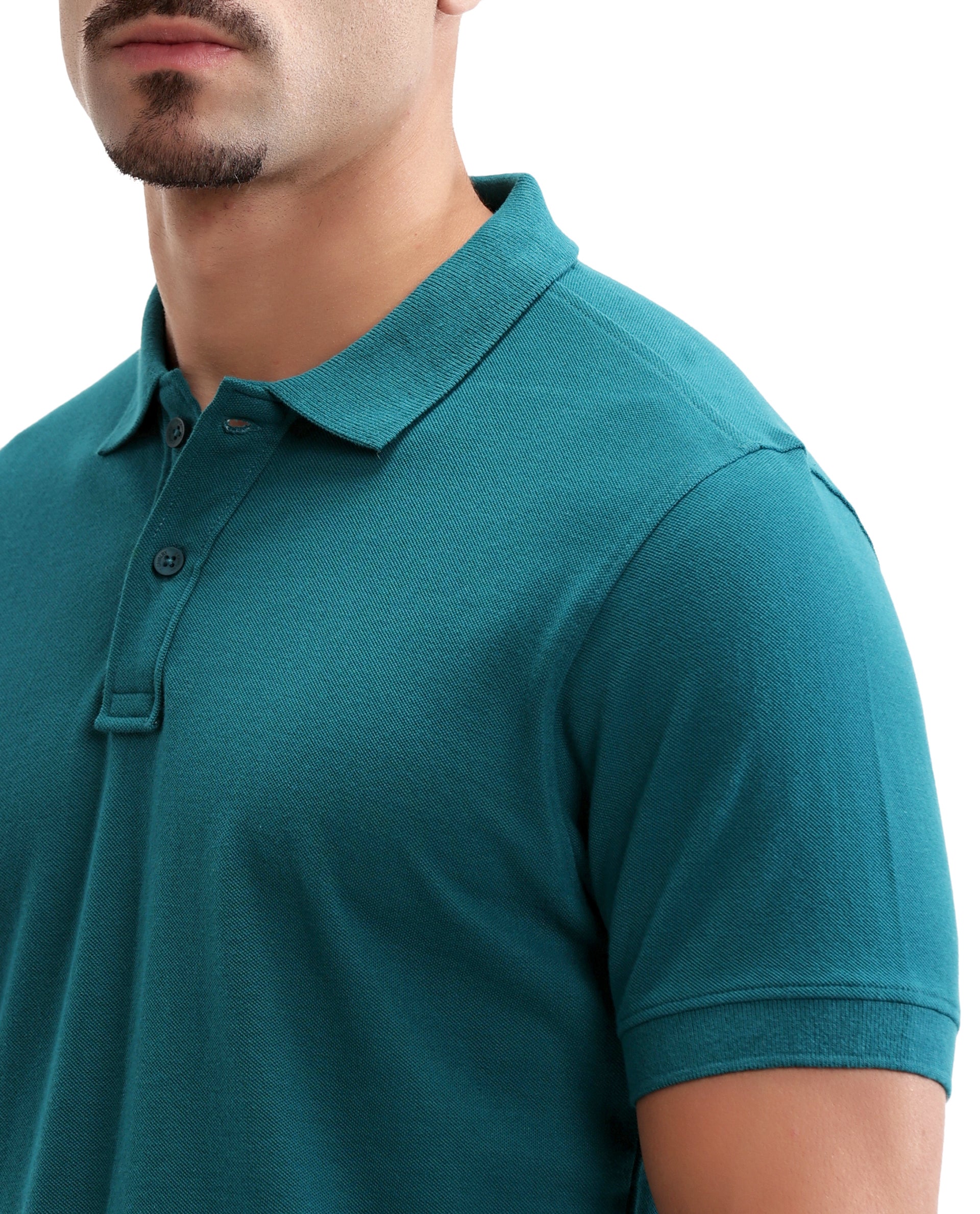 Ocean Teal Solid Pique Polo