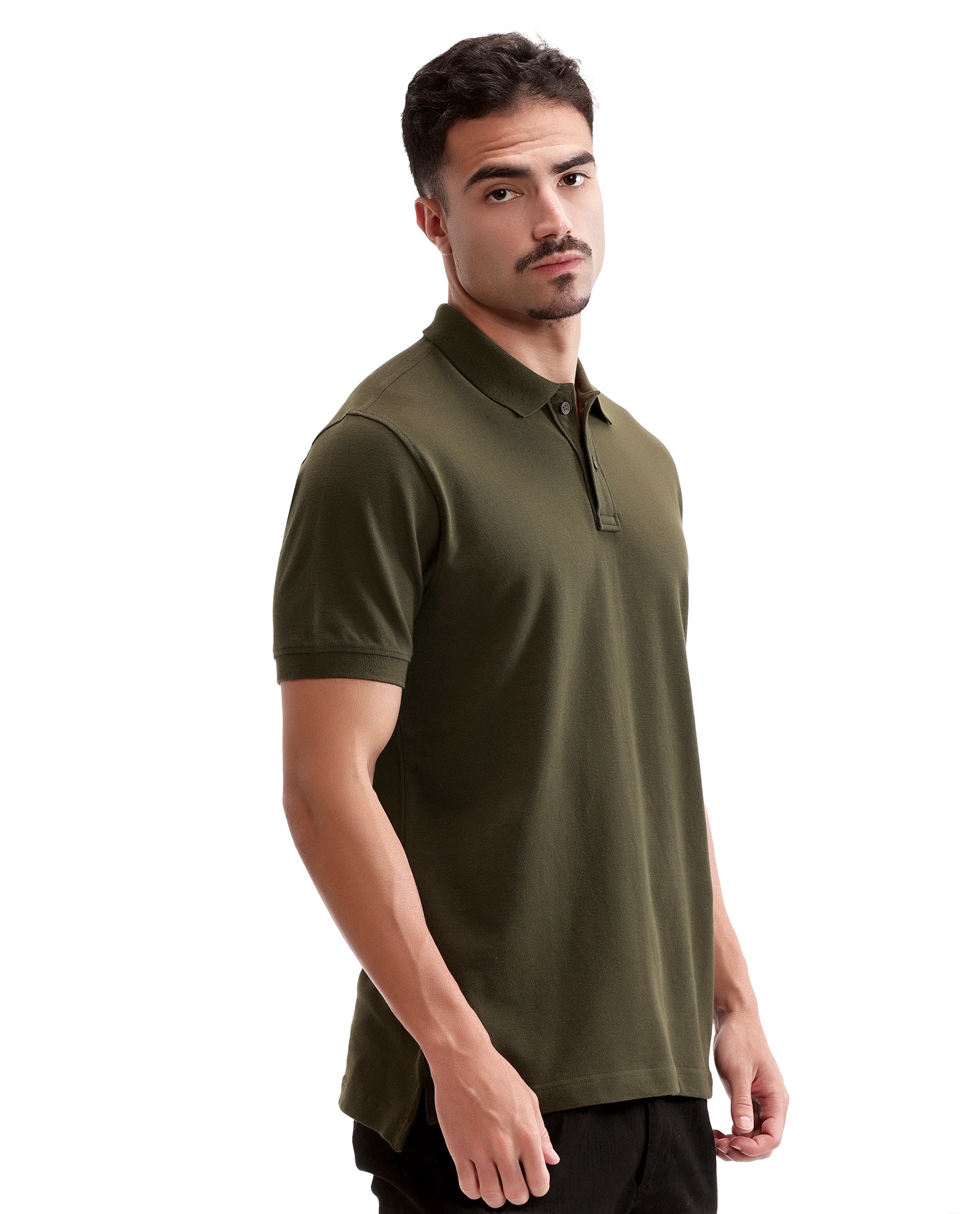 Vintage Olive Pique Polo