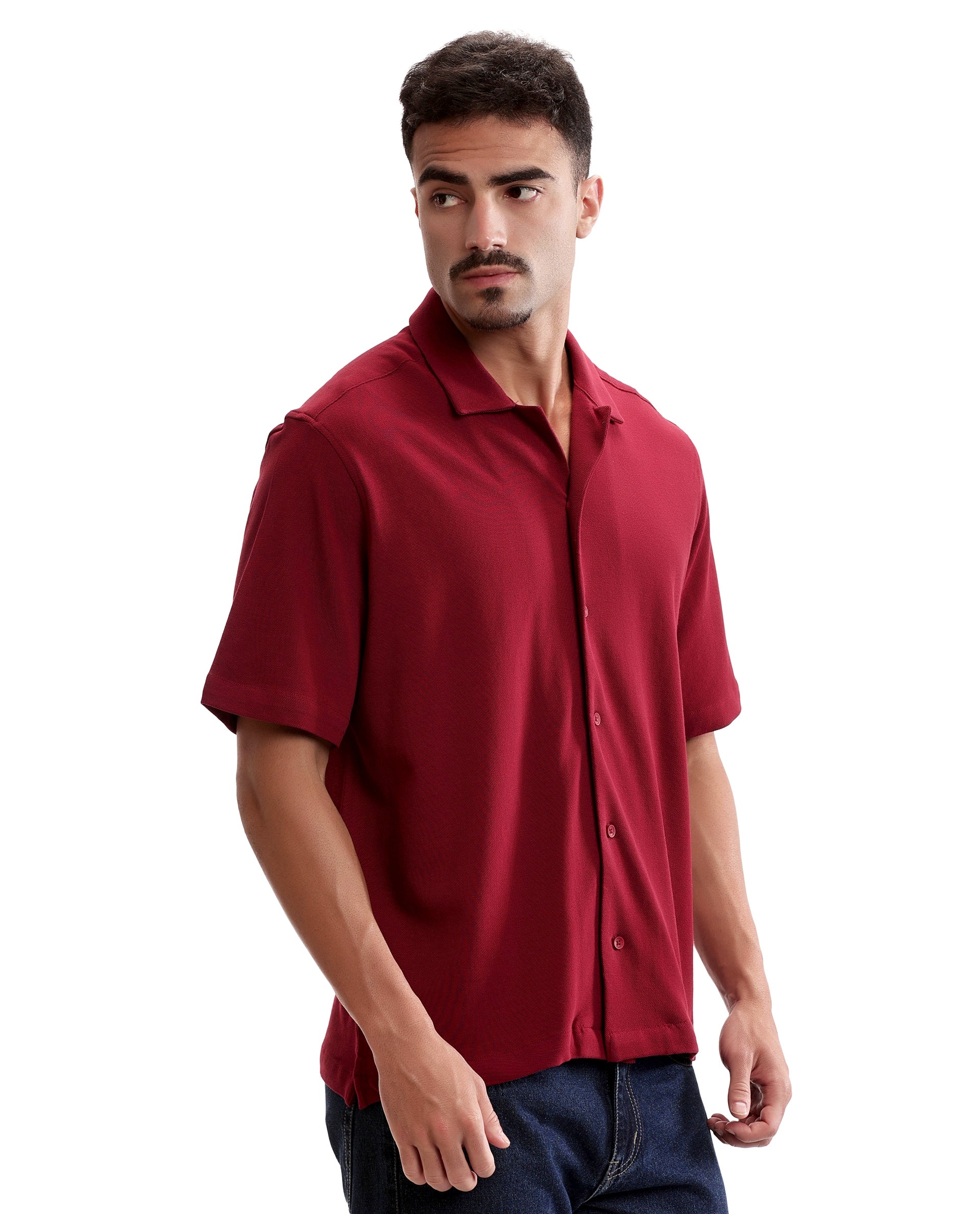 Bordeaux Maroon Pique Knit Shirt