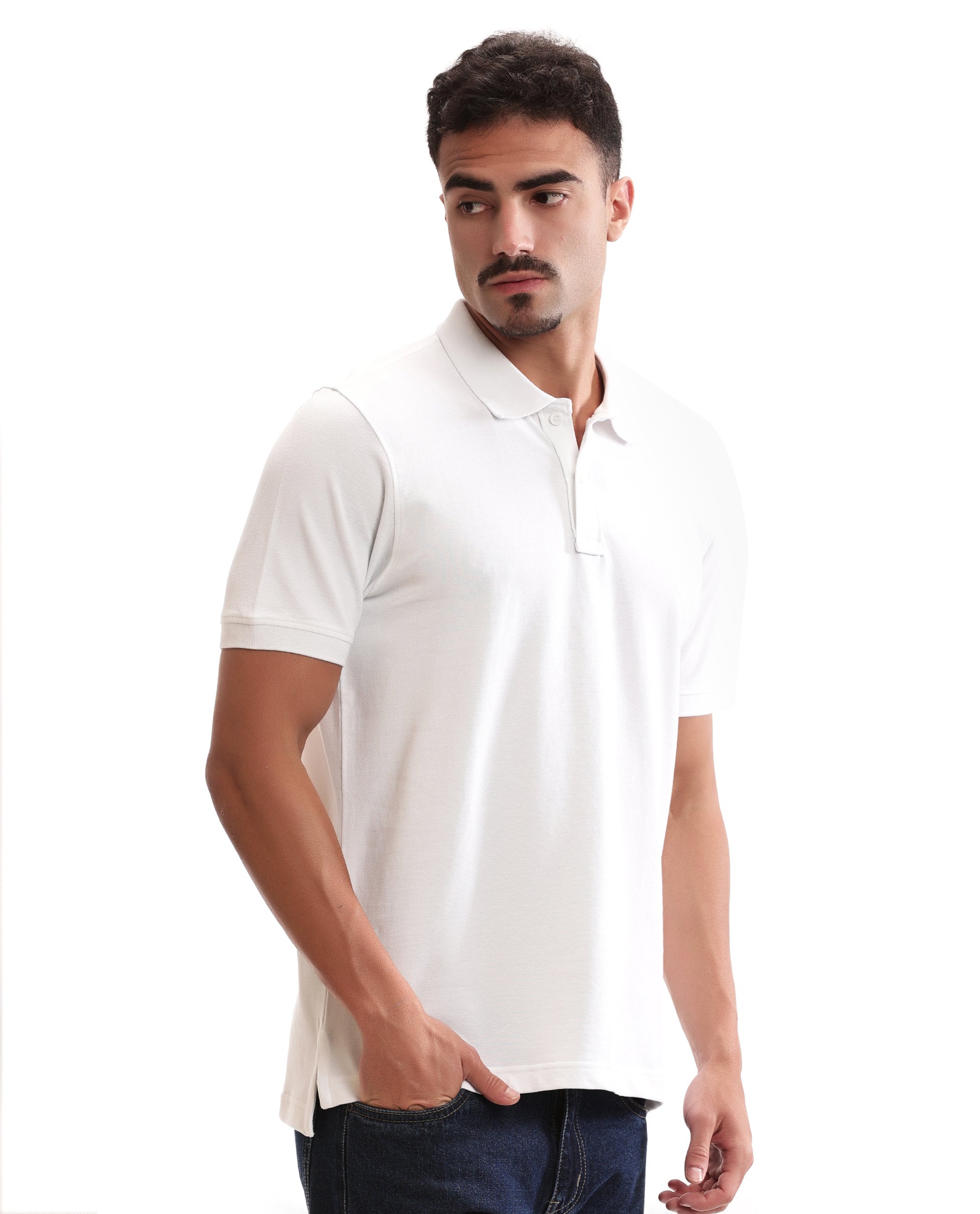 Pure White Pique Polo