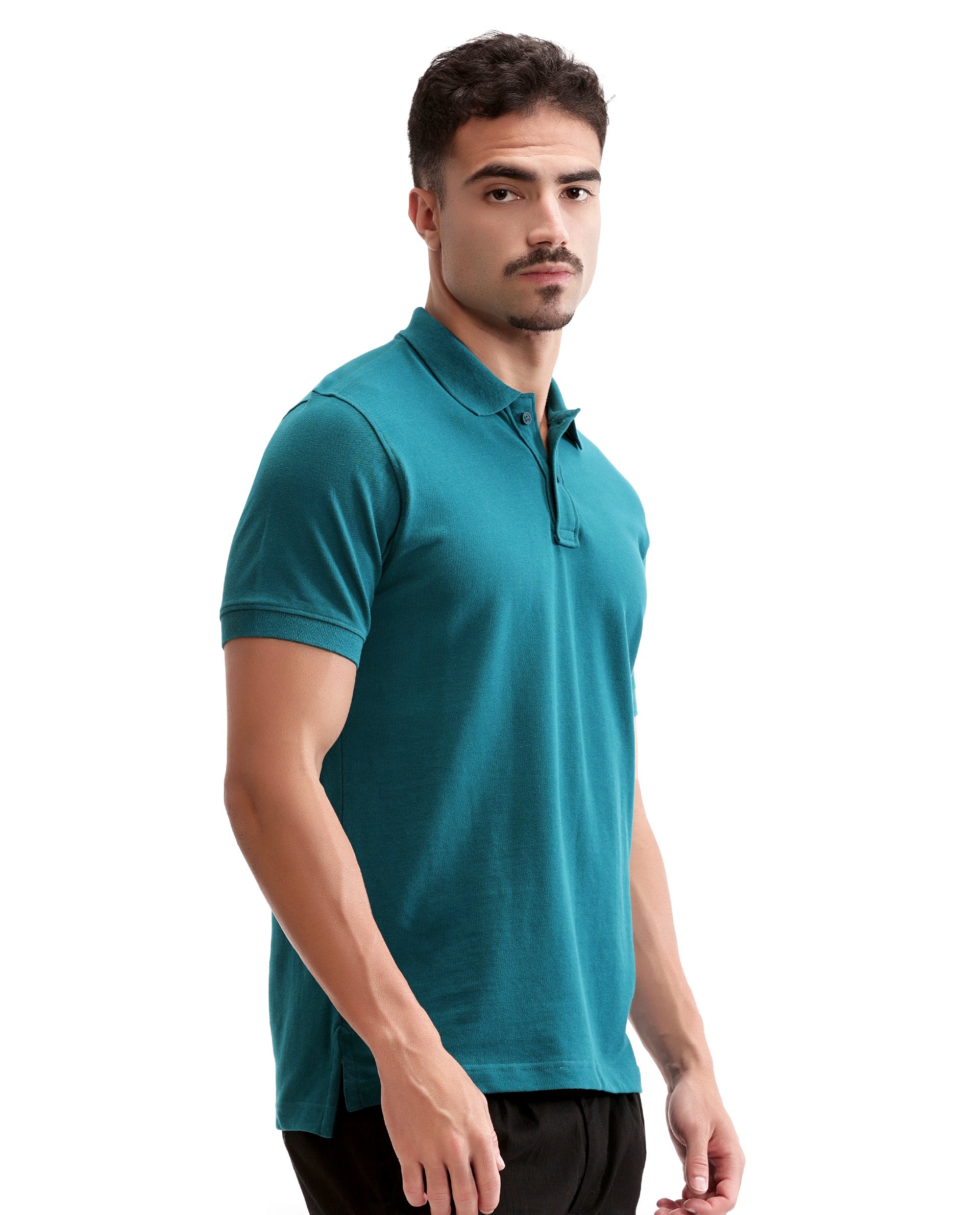 Ocean Teal Solid Pique Polo