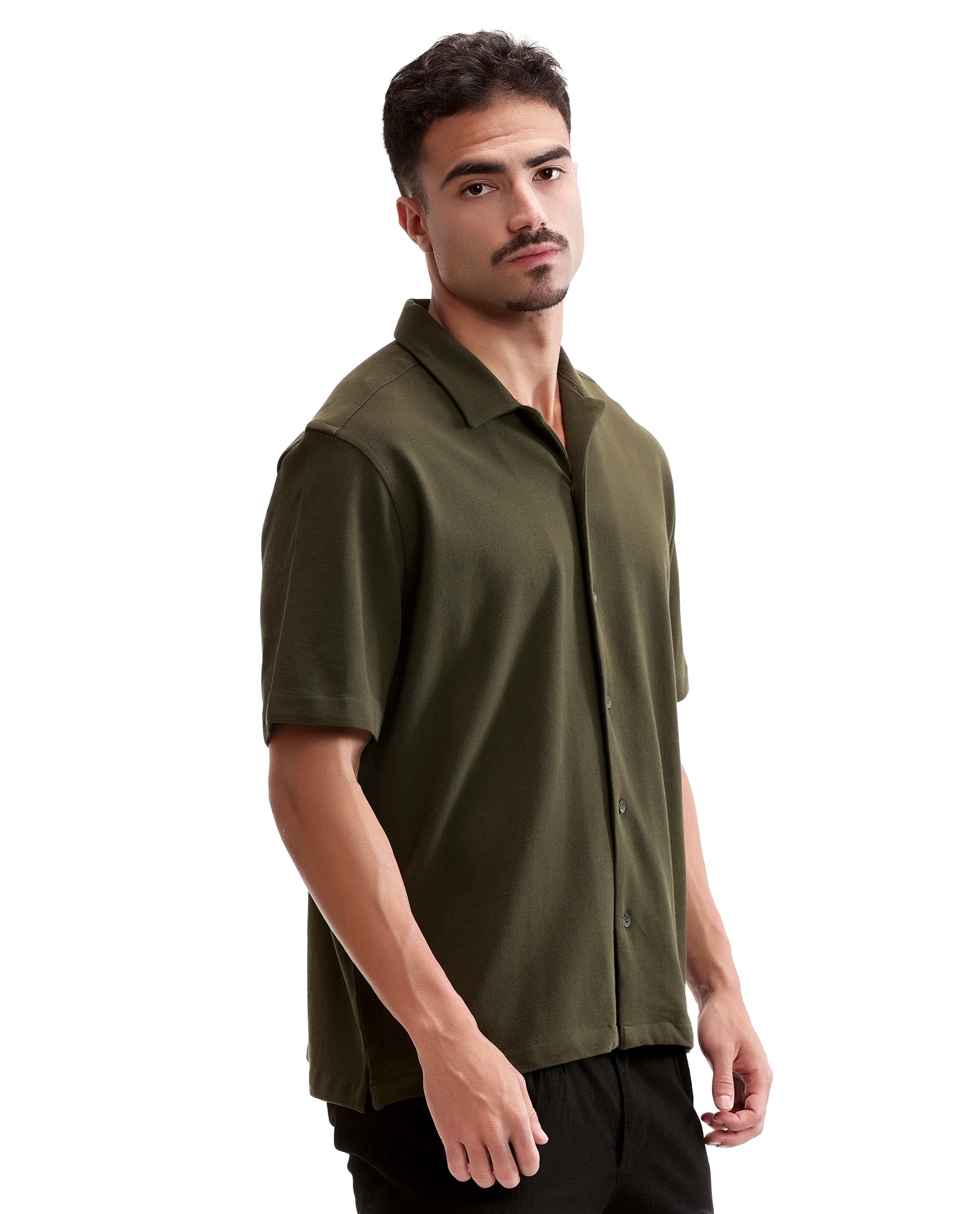 Vintage Olive Pique Knit Shirt