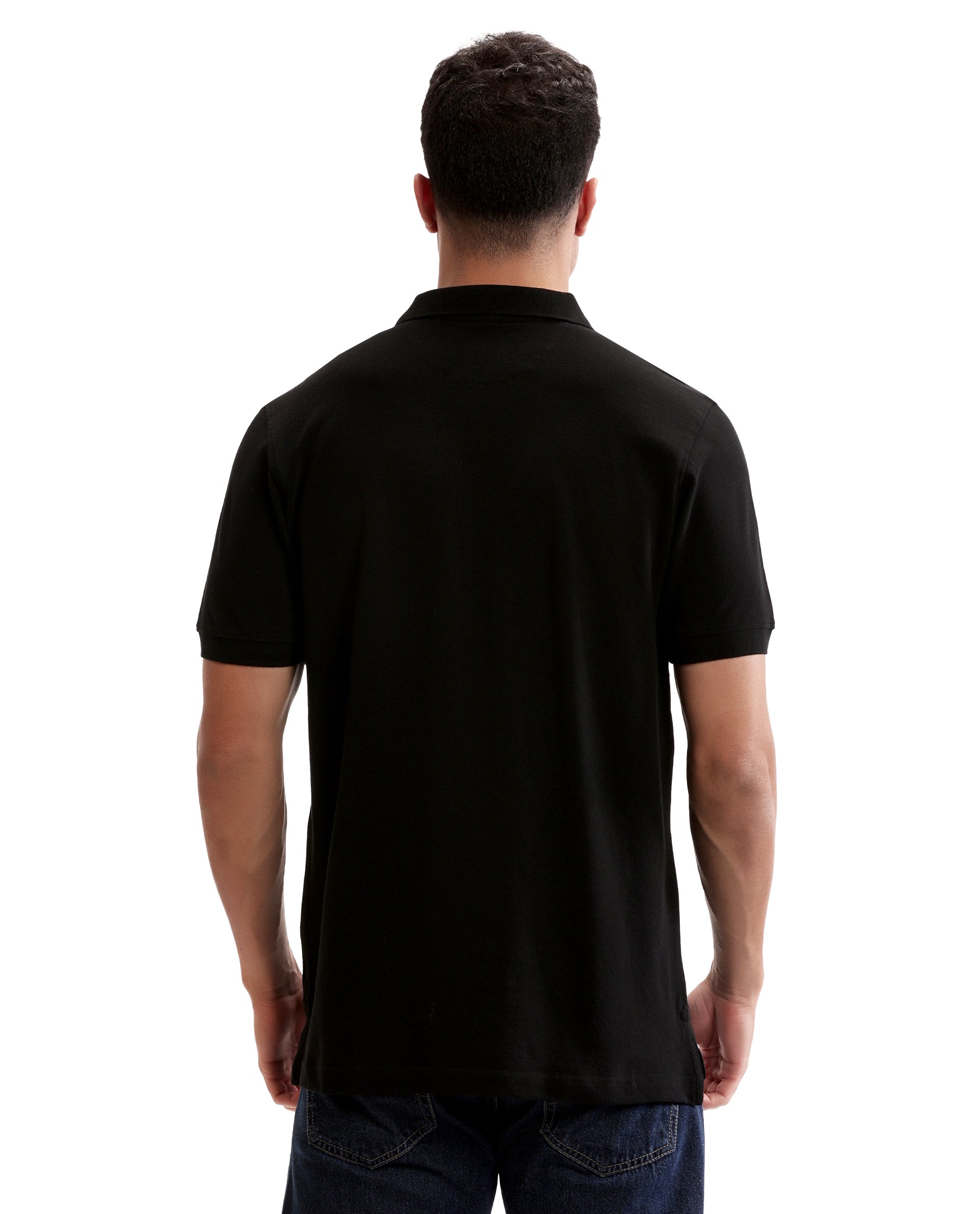 Charcoal Black Pique Polo