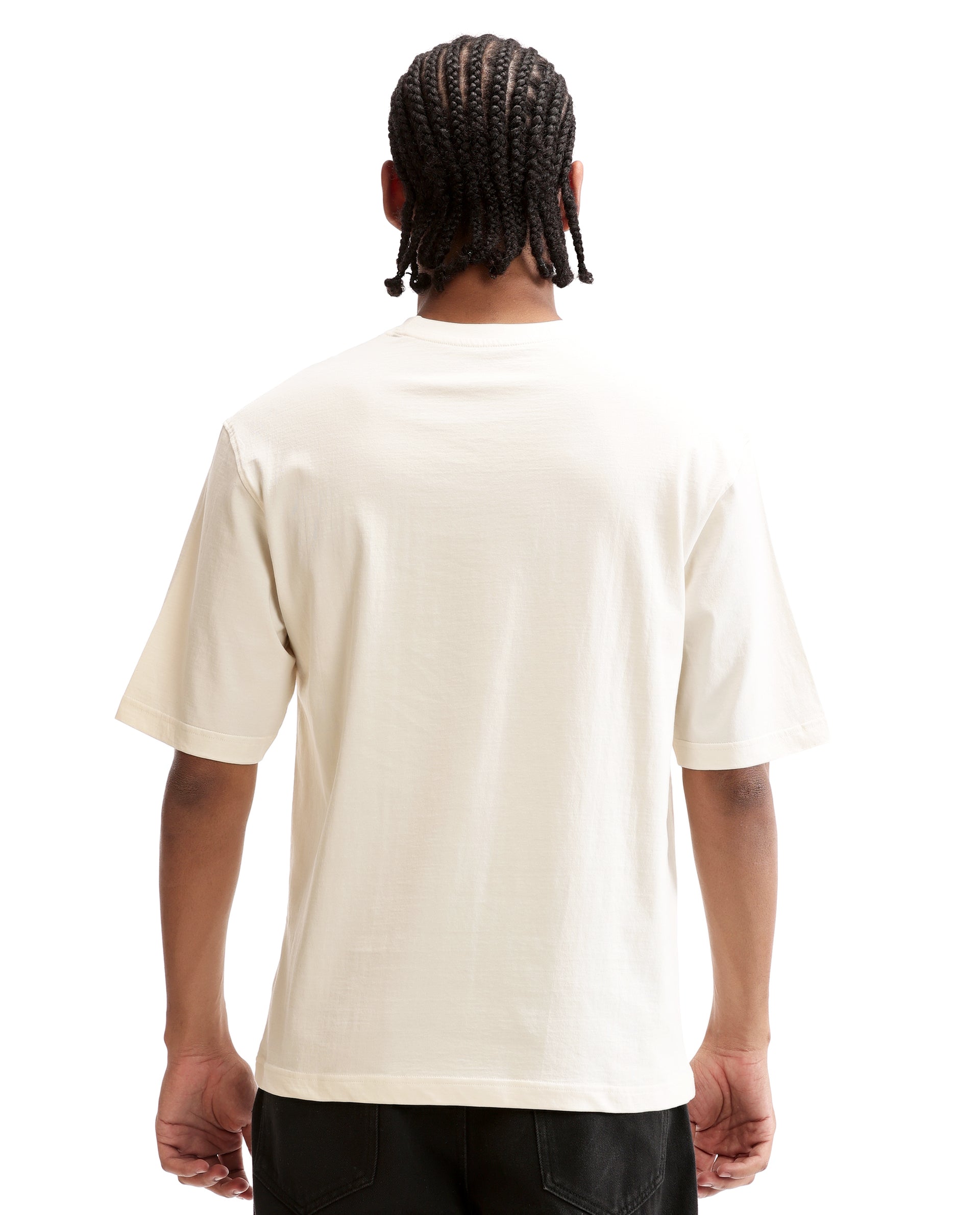 Ivory White Single Jersey Crew Neck Oversized T-Shirt with 7C Premium HD Print