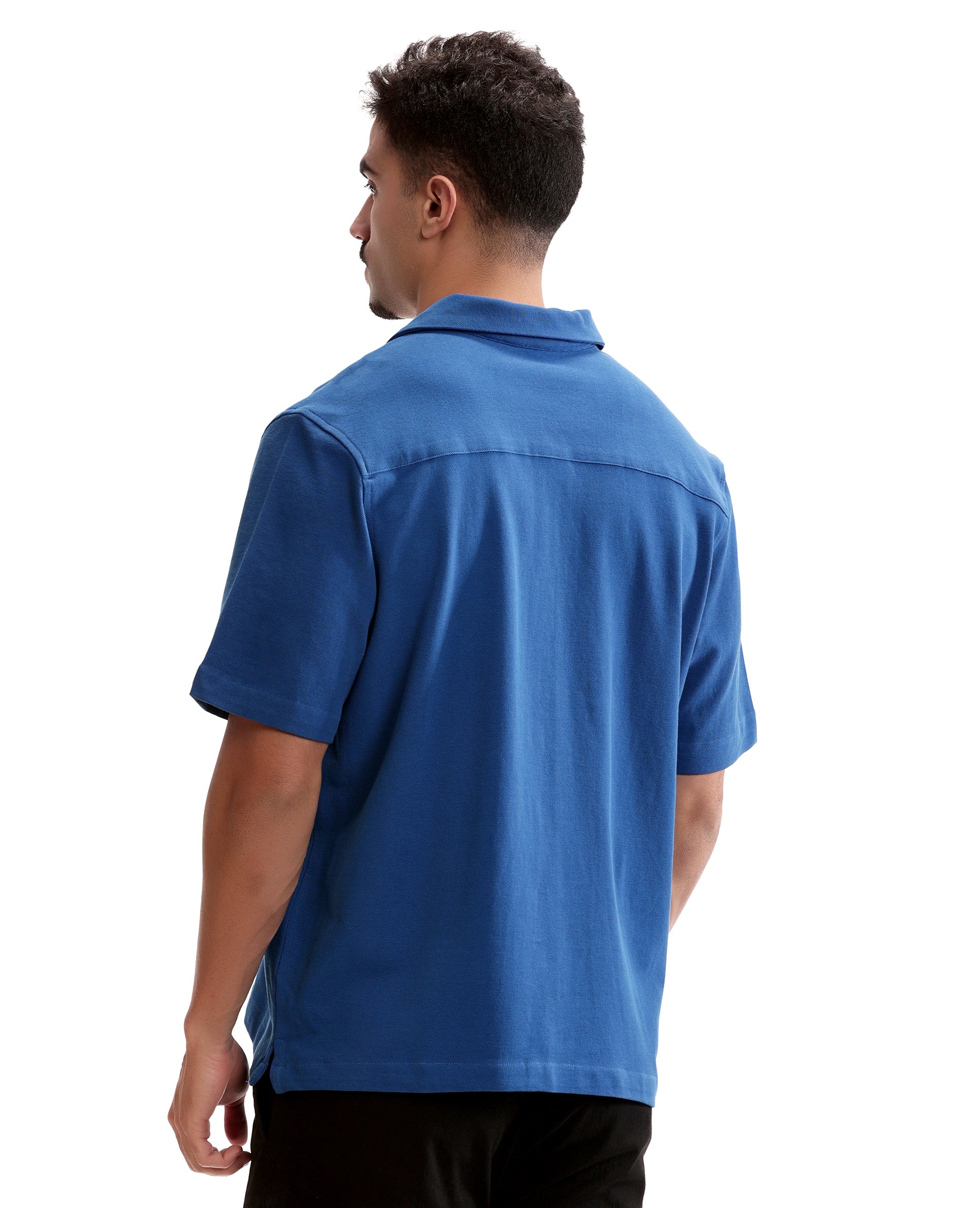 Imperial Prussian Blue Pique Knit Shirt