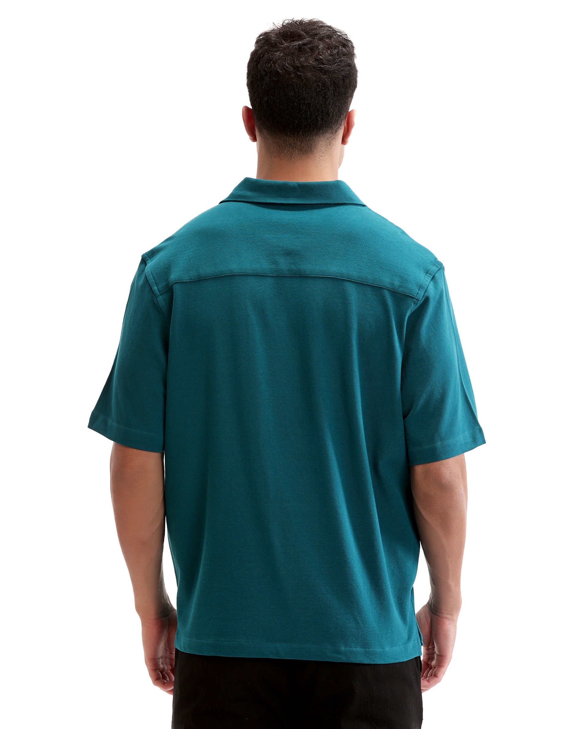 Ocean Teal Pique Knit Shirt