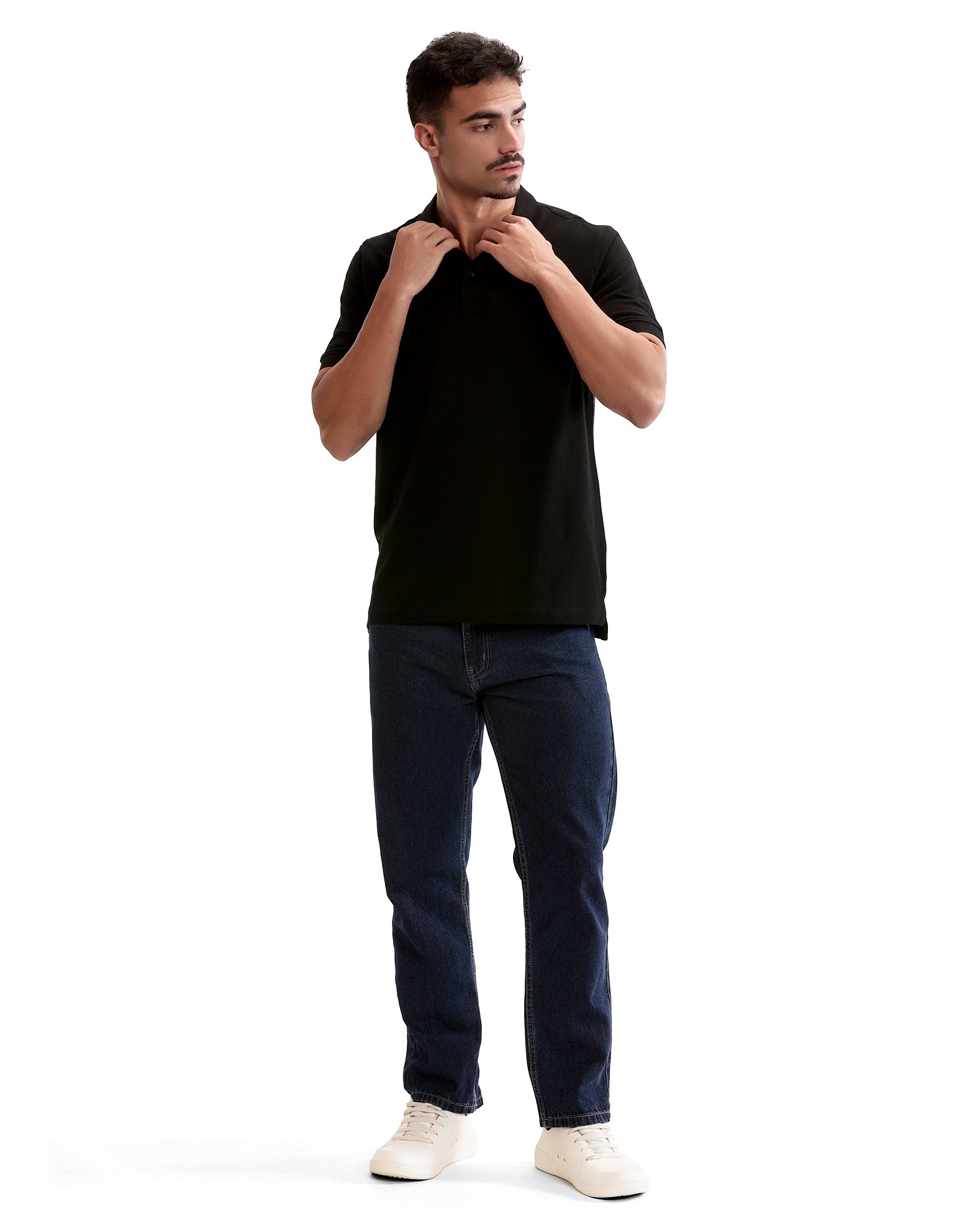 Charcoal Black Pique Polo