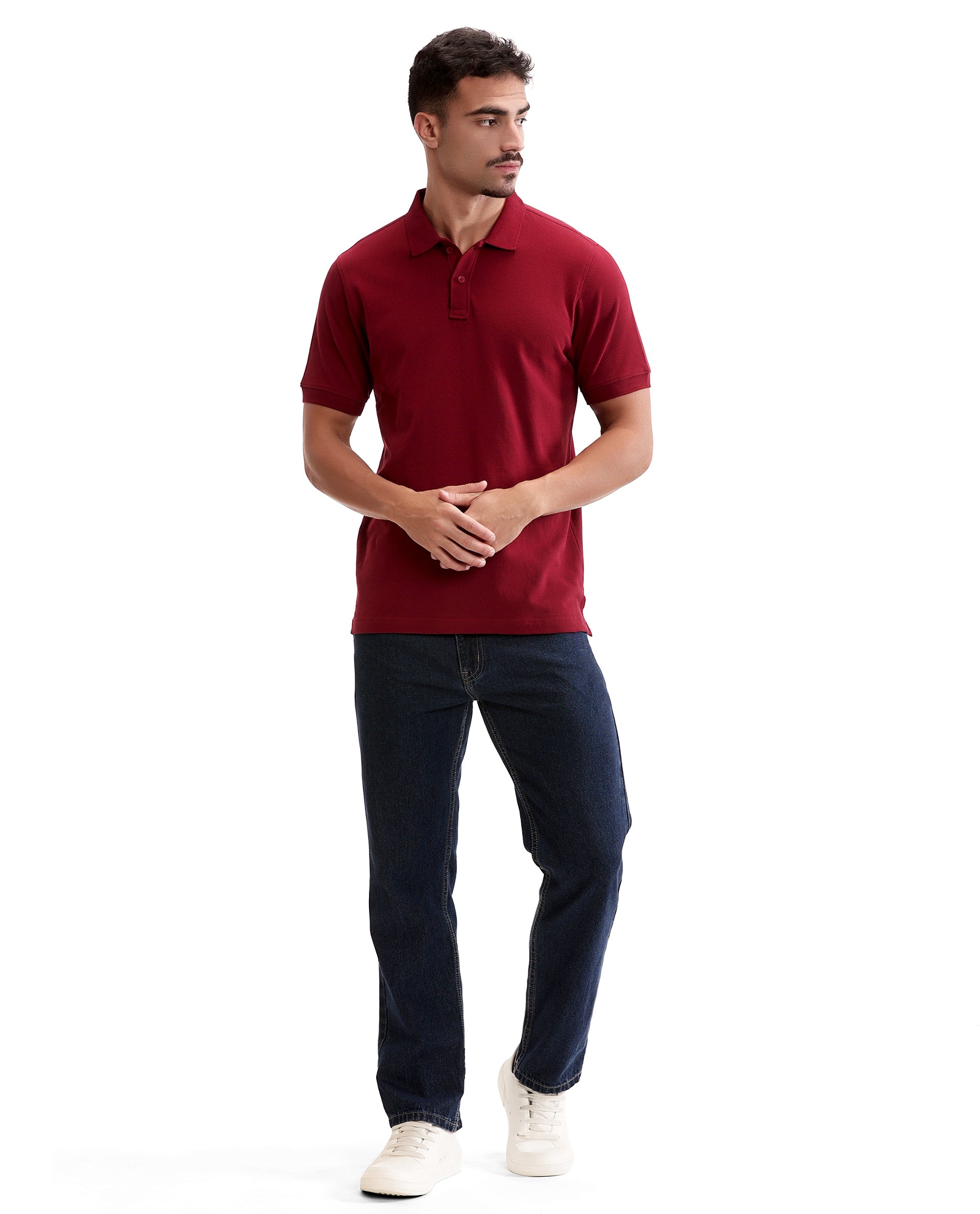 Bordeaux Maroon Pique Polo