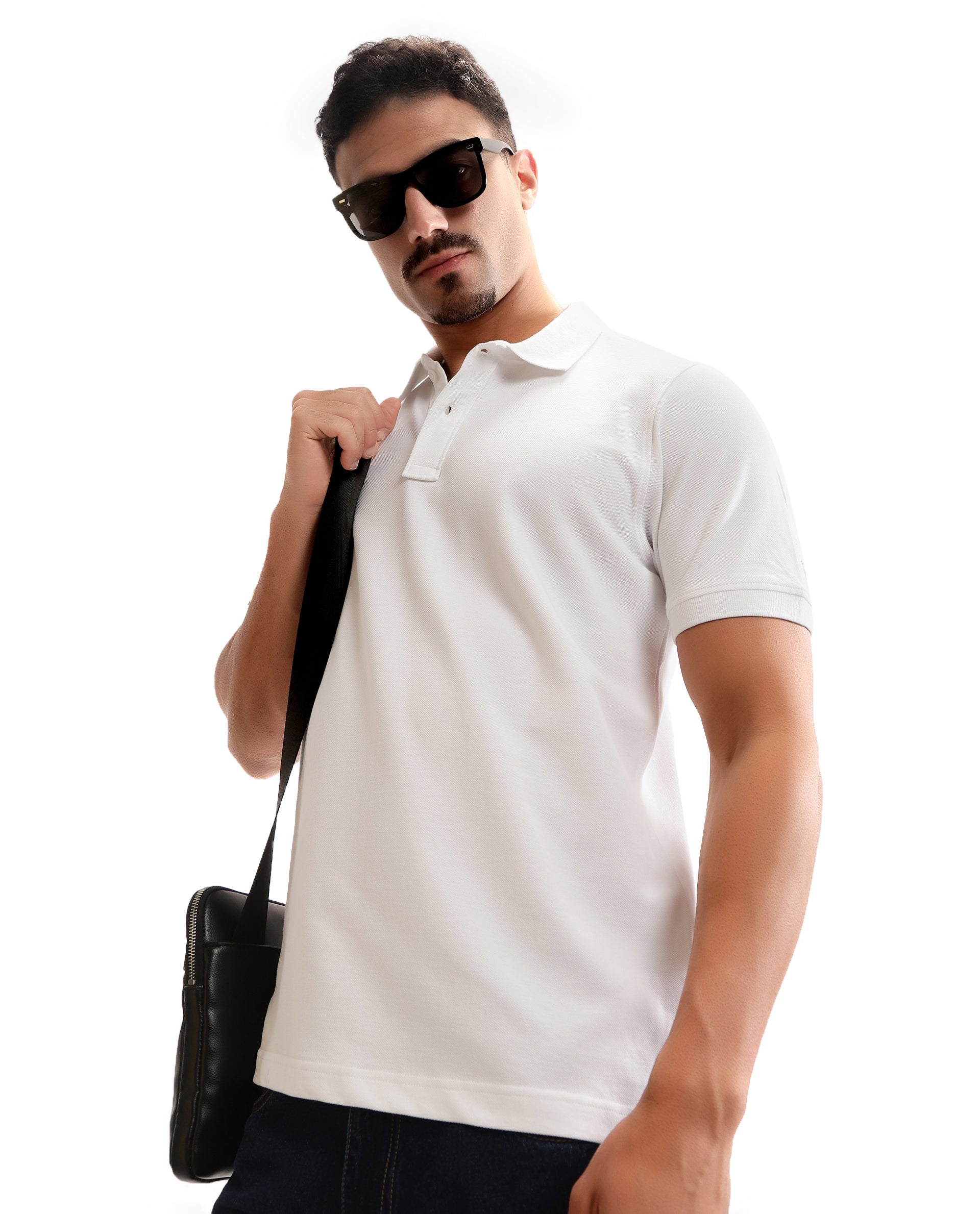 Pure White Pique Polo