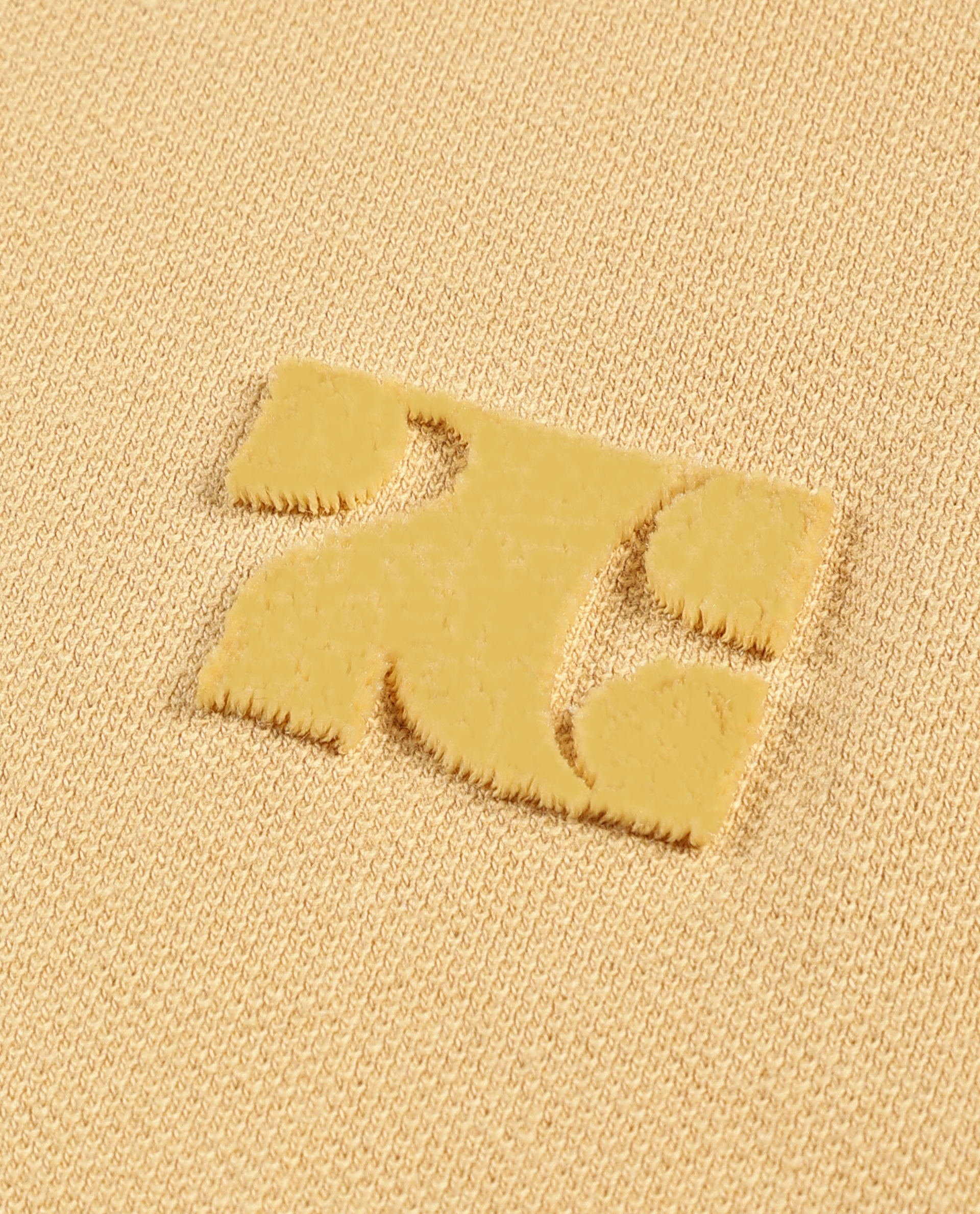 Camel Beige Pique Polo with Tufted Embroidery